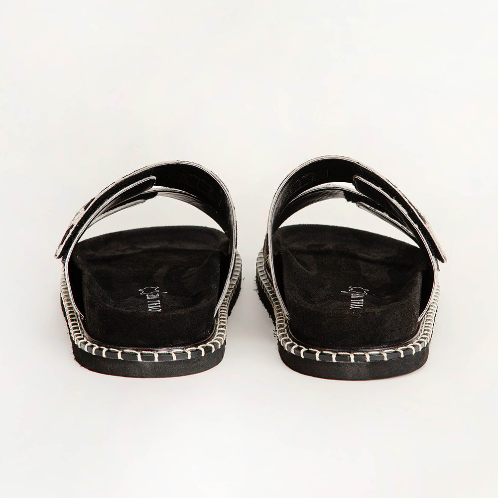 Loyal West Deen Canyon Sandals - Black And White Cowhide