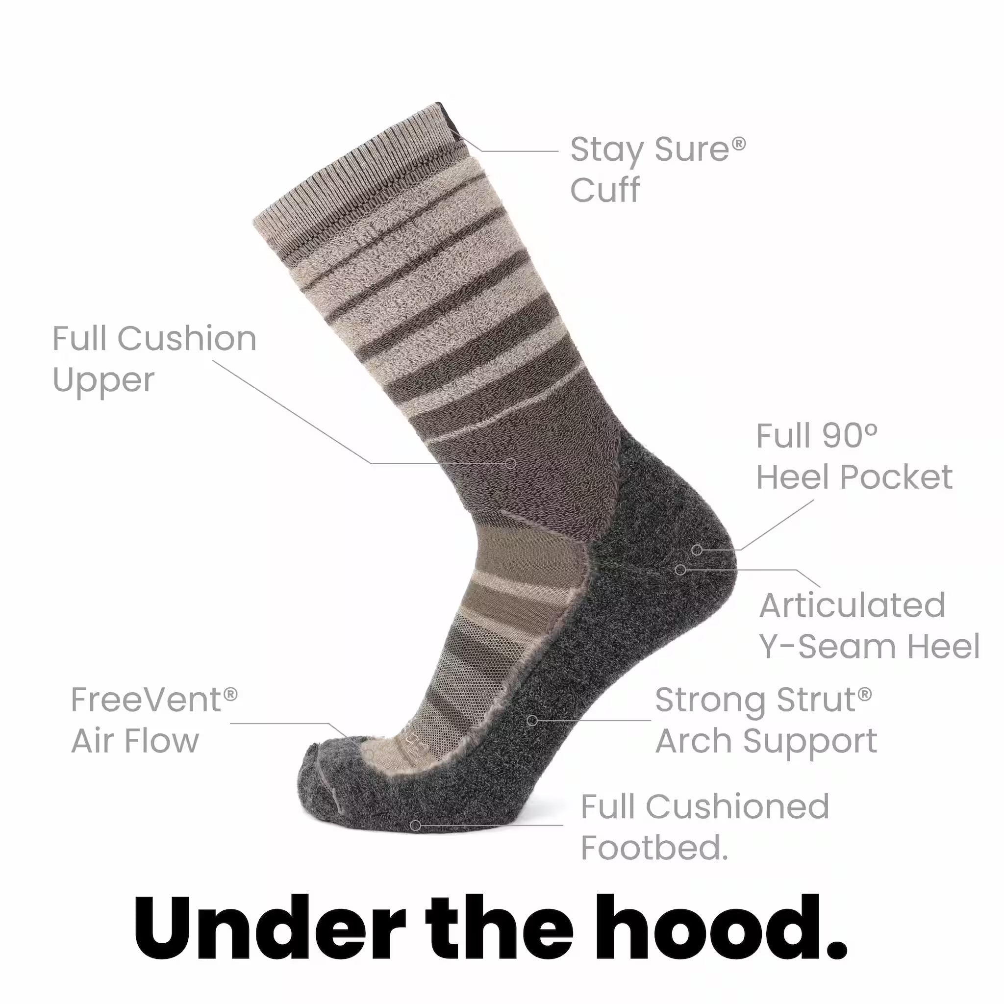 Latte - Hike Crew Heavyweight Merino Wool Sock