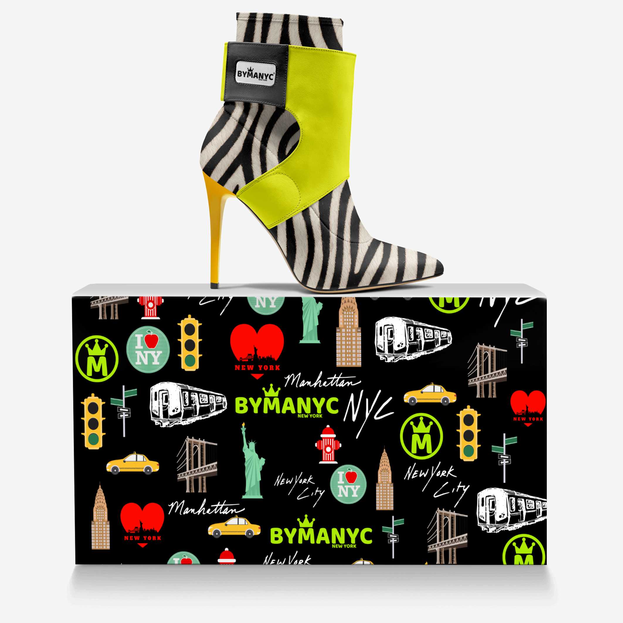 Limited Edition Vegan Stiletto Boots BYMANYC ® New York Futurista Noir