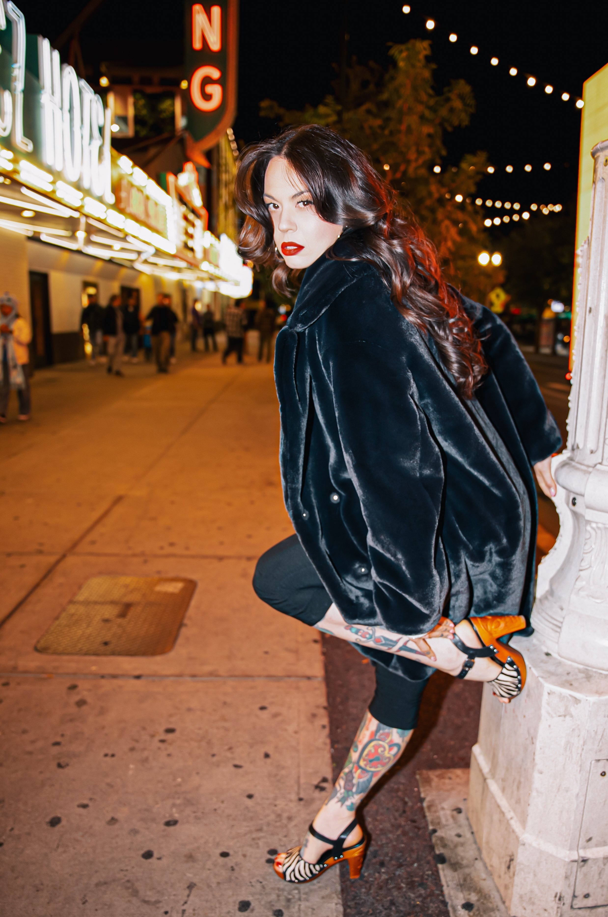 the Rockin' Tiki 4" stiletto w/ Ankle Strap - in Wild Nobility Zebra