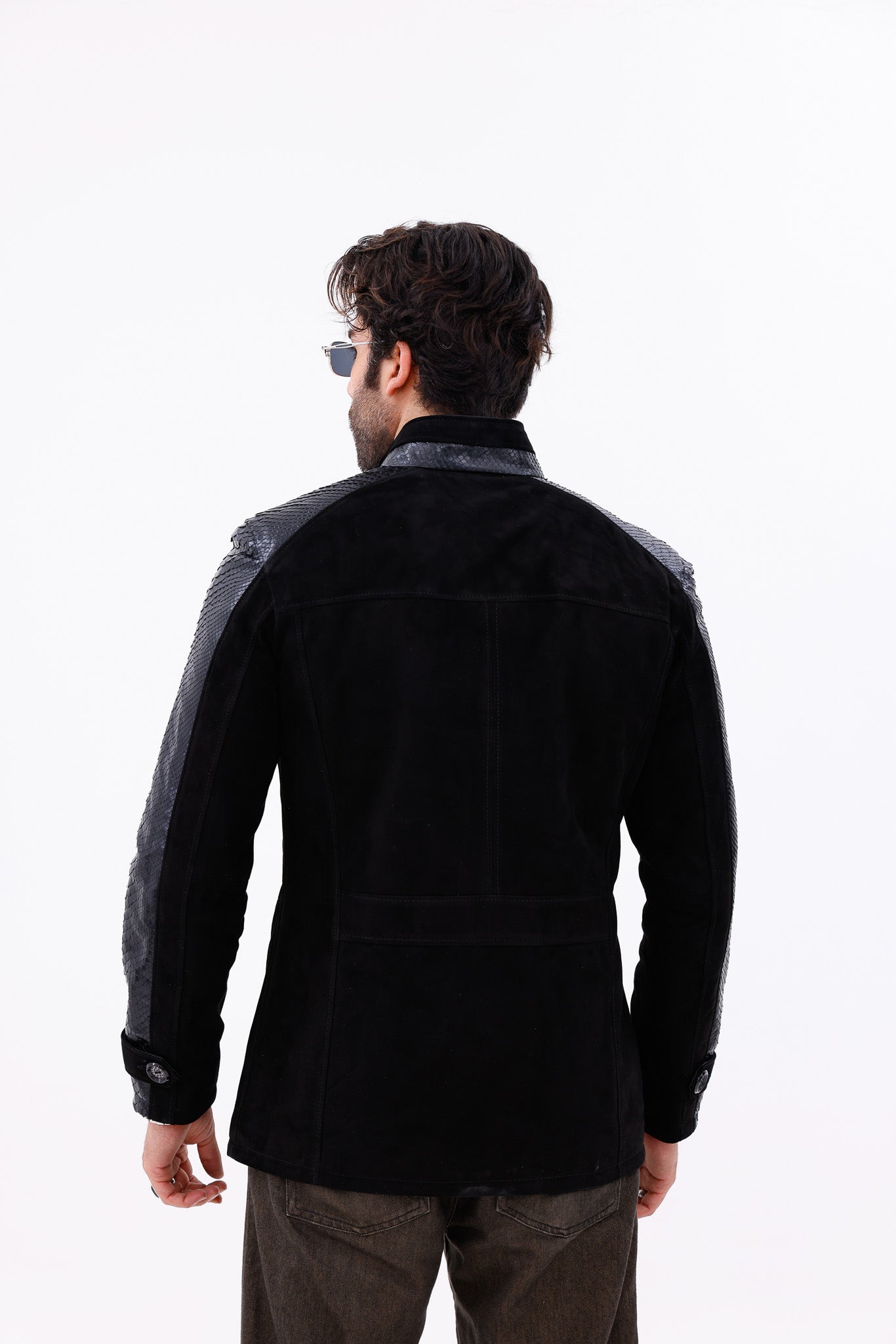 The Ravello Black Pythn Leather Men Jacket