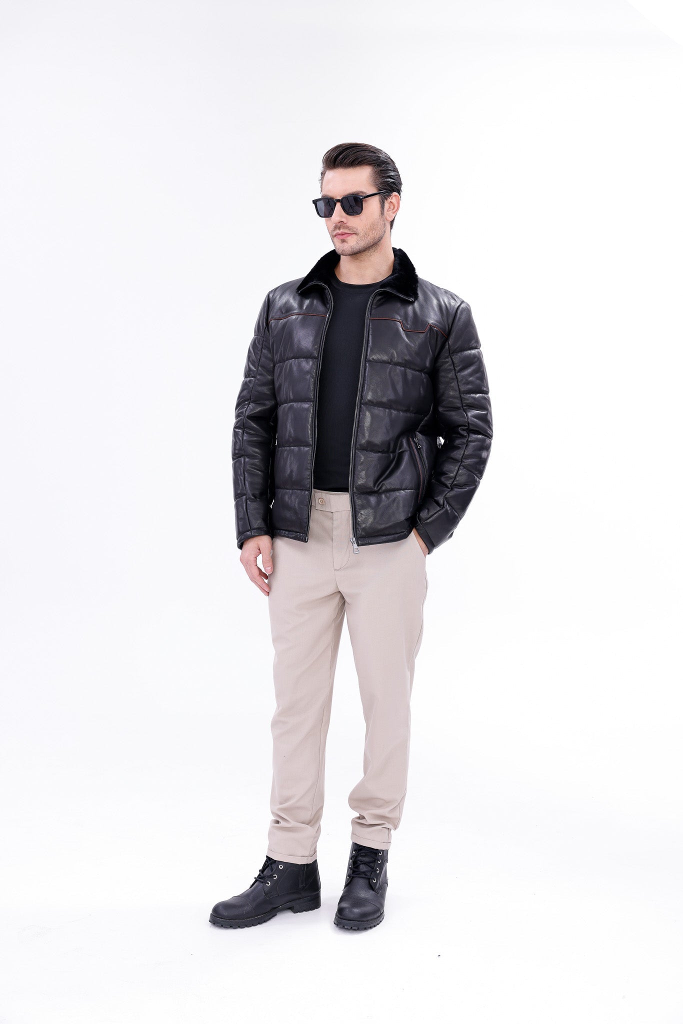 The Valtina Black Shearling Men Jacket