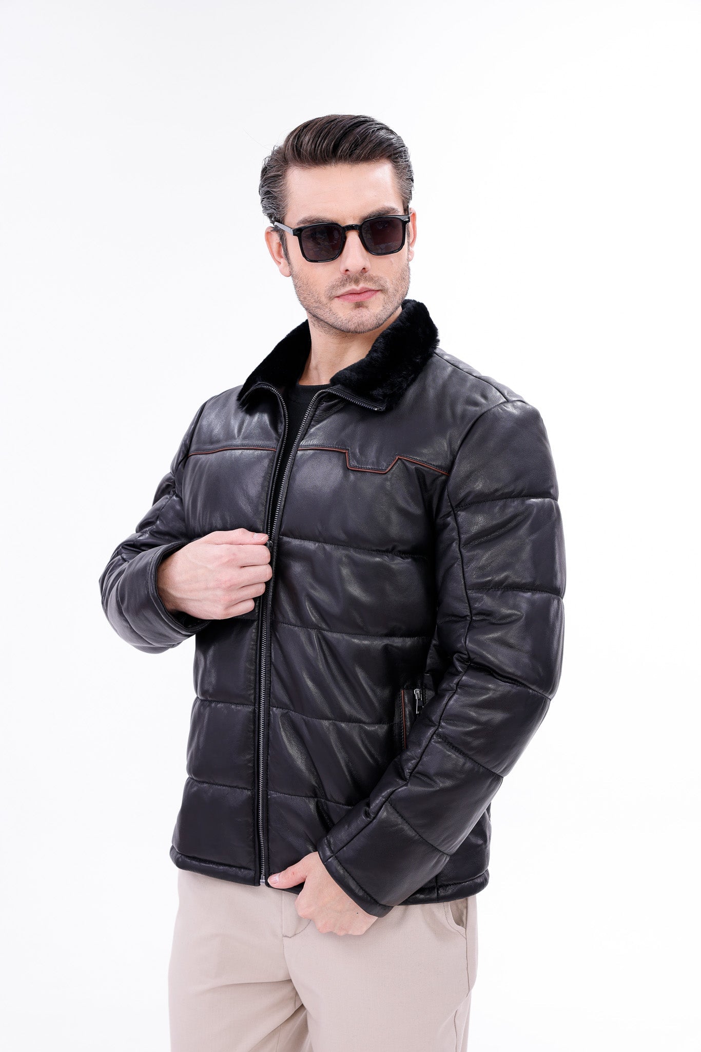 The Valtina Black Shearling Men Jacket