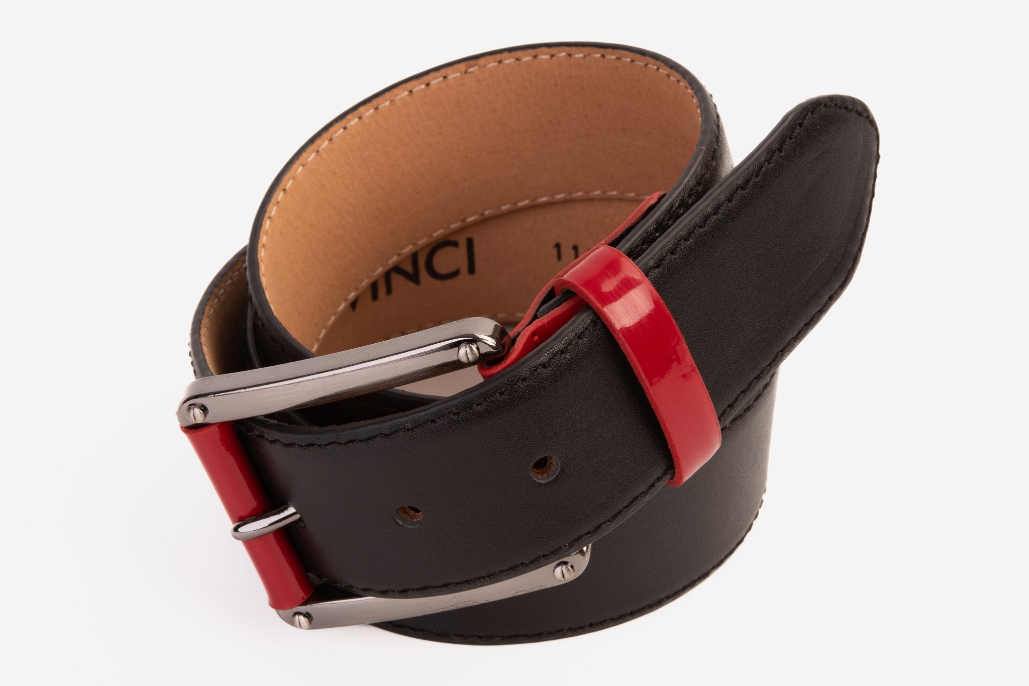 The Maratea Black & Red Leather Belt