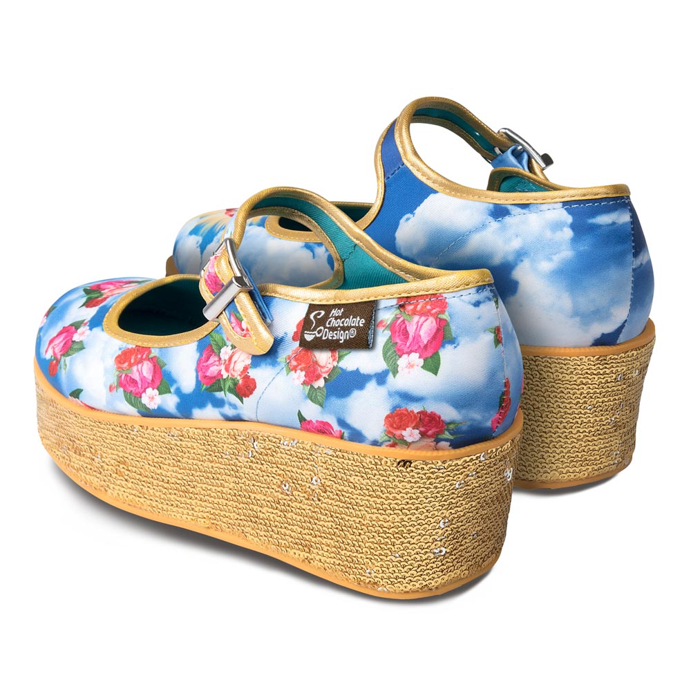 Chocolaticas Sacred Heart Women’s Fabric Mary Jane Platform