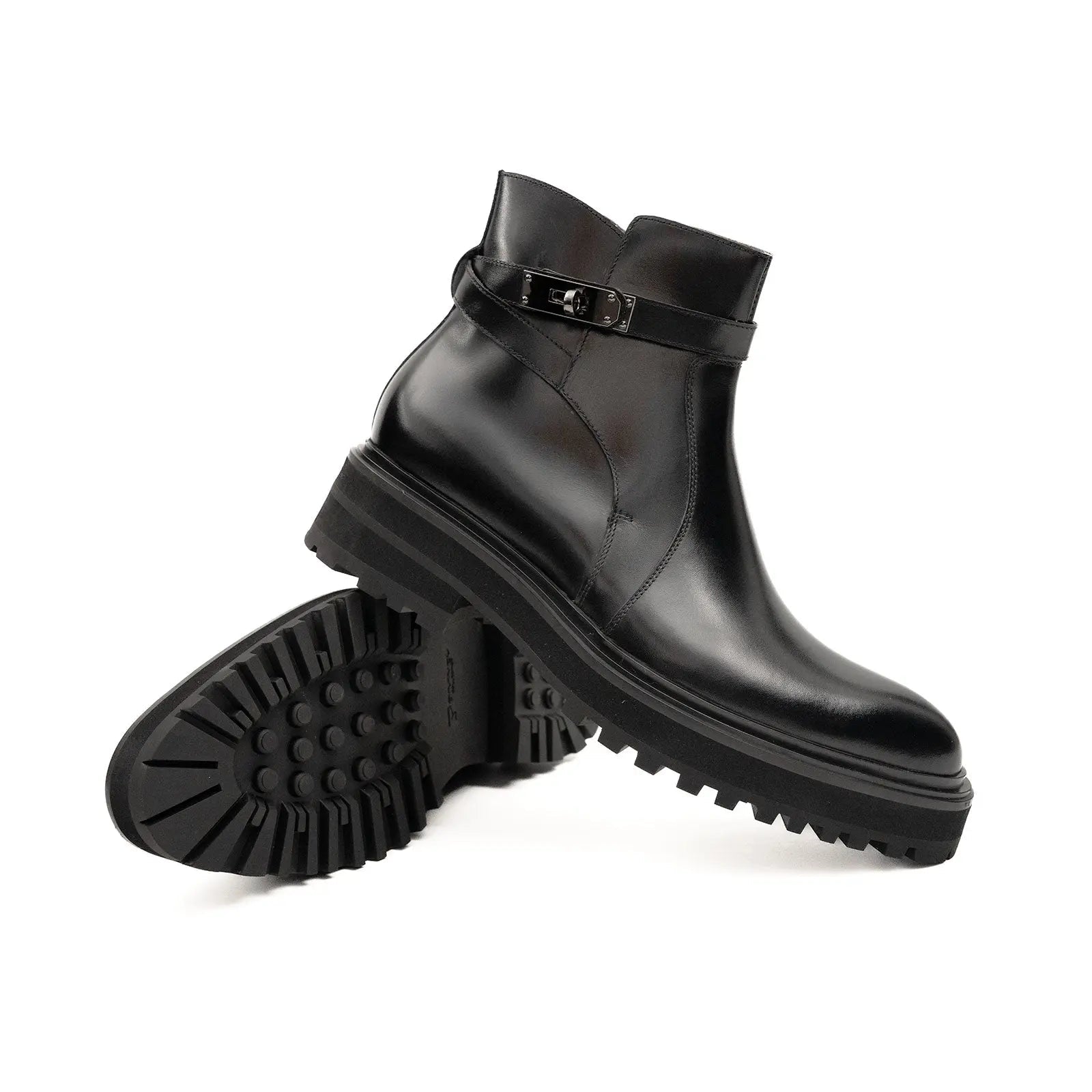 Buckled Chelsea Boots Premium Men's Calfskin Black