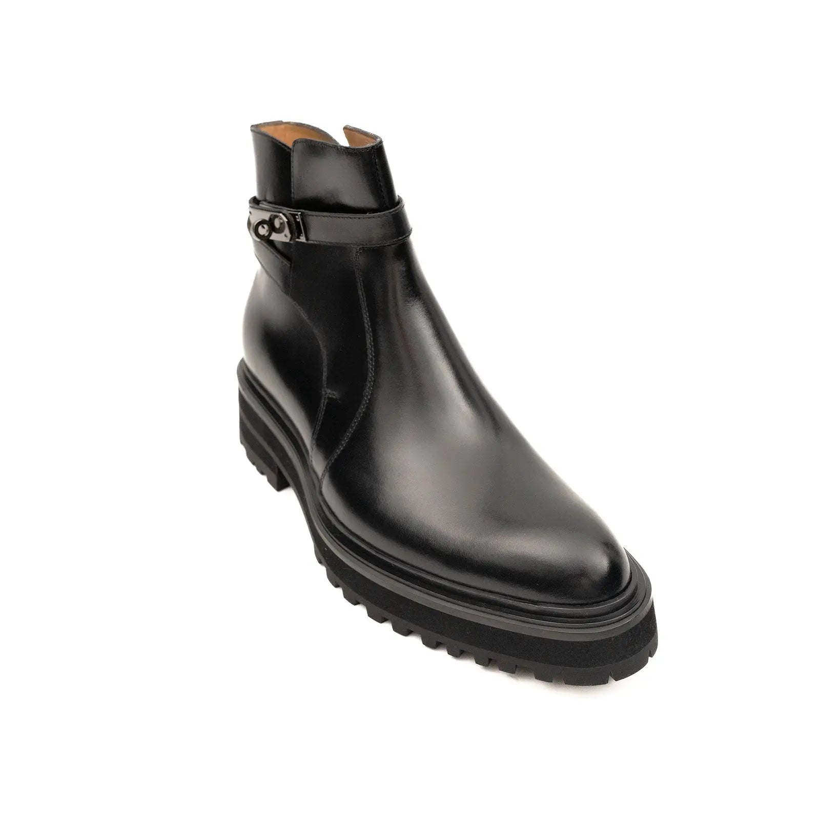 Buckled Chelsea Boots Premium Men's Calfskin Black