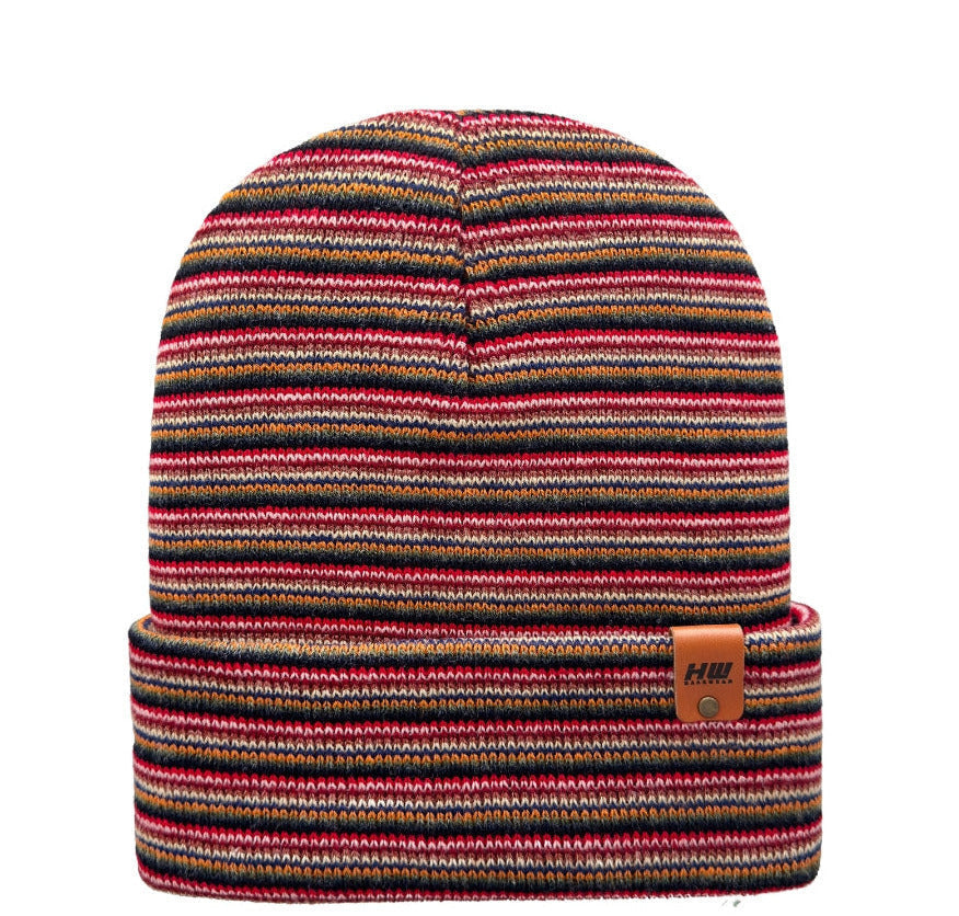 HW Traditional Beanie Multicolor Knit Warm Made In Usa