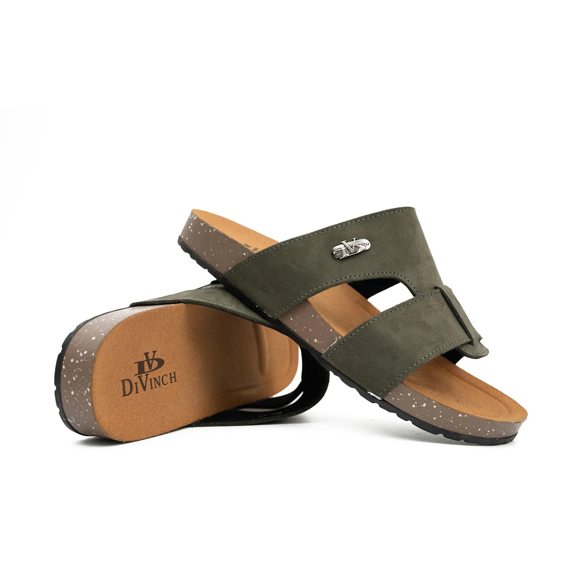 DiVinch Adjustable Strap Slides Casual Men's Olive Green