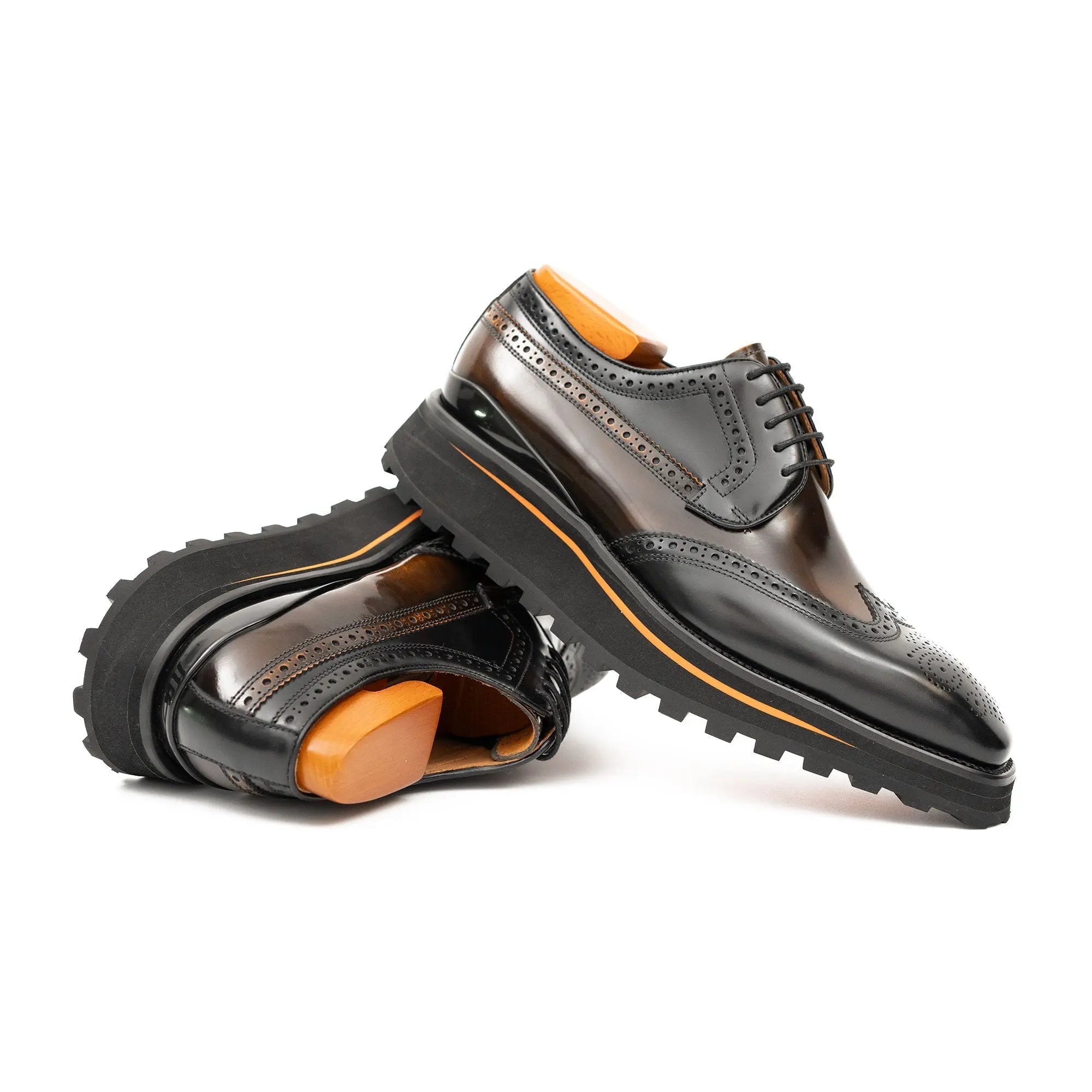Platform Brogues Patent Leather Black Formal Footwear