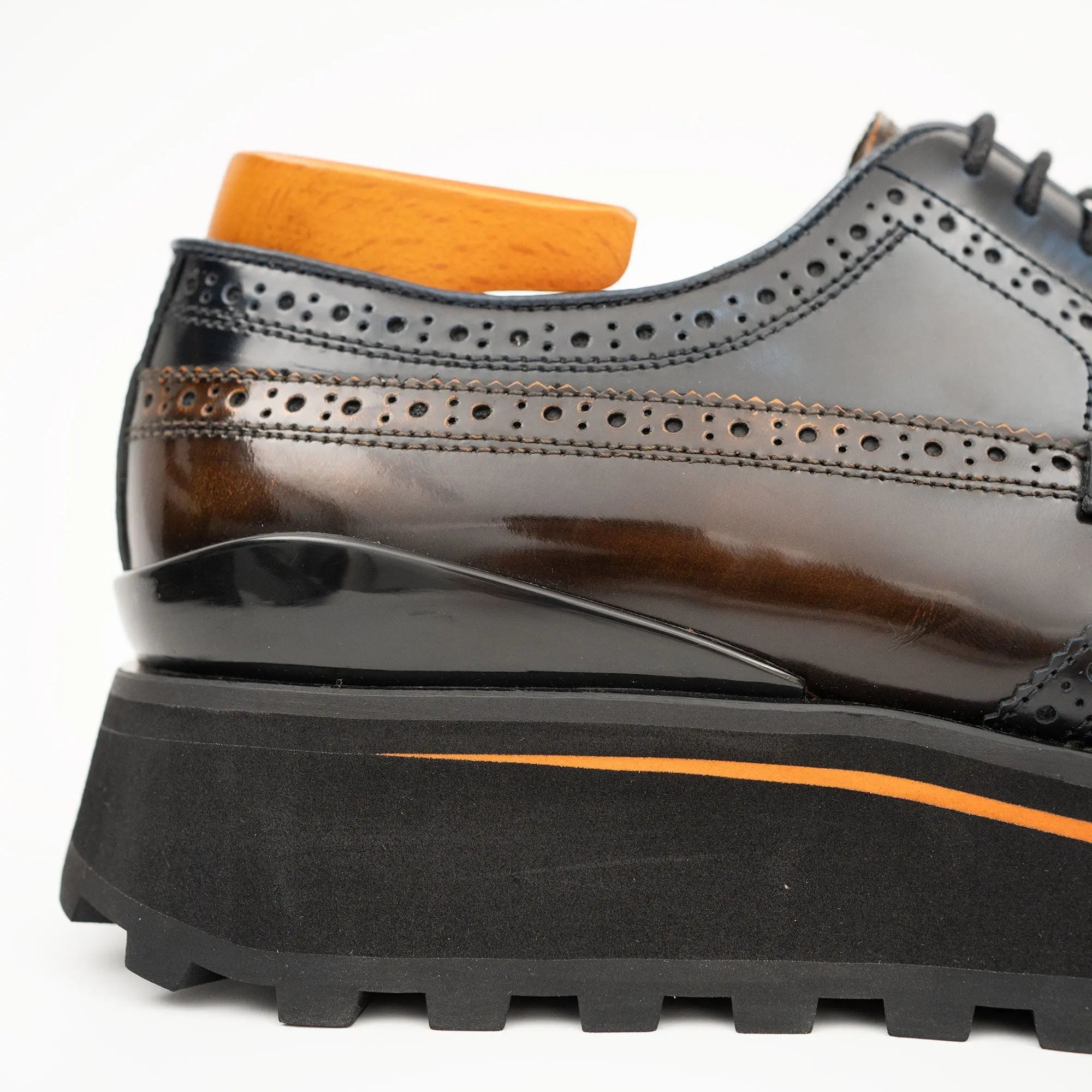 Blue Patent Leather Platform Brogues Modern Style Edition