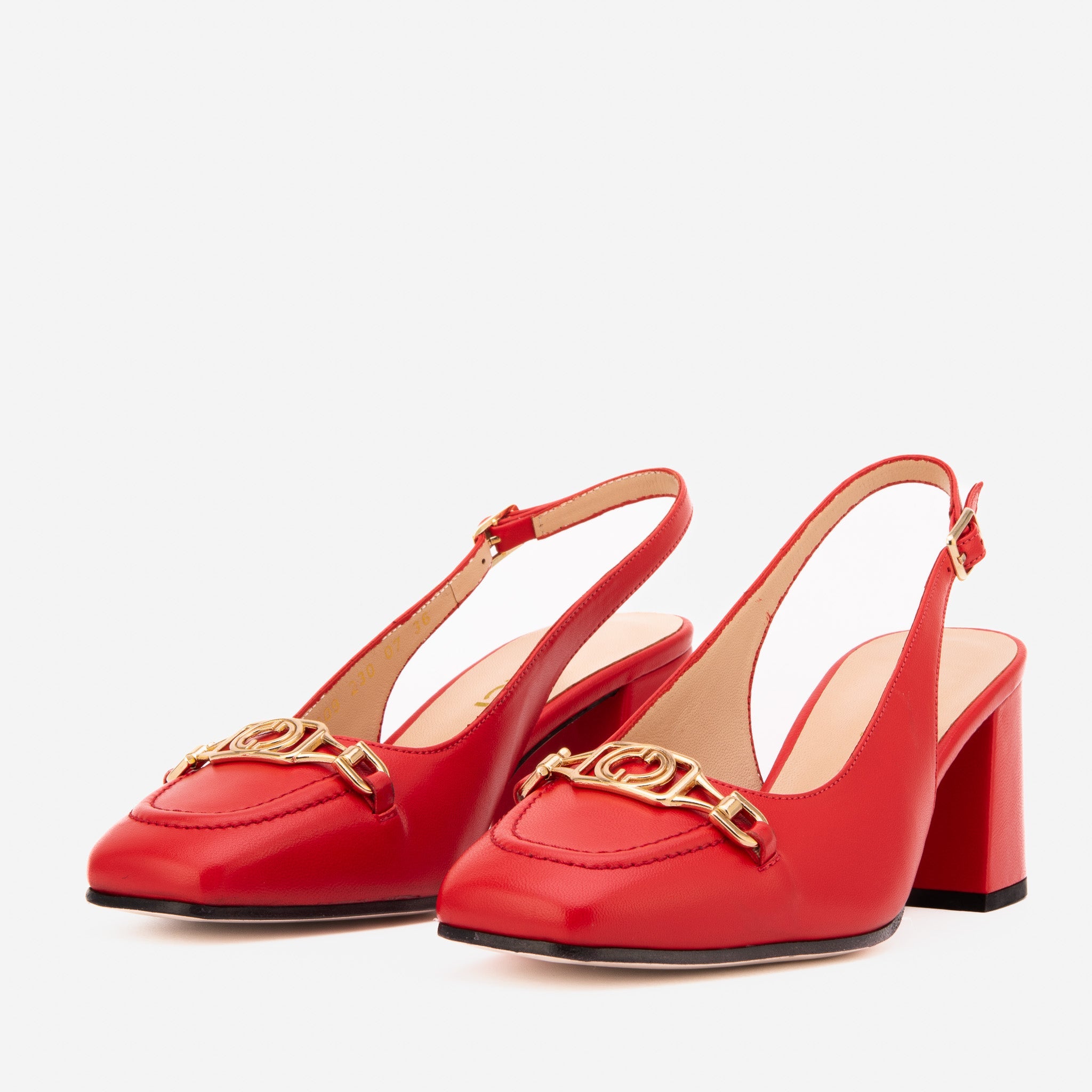 The Potomac Red Leather Slingback Women Sandal