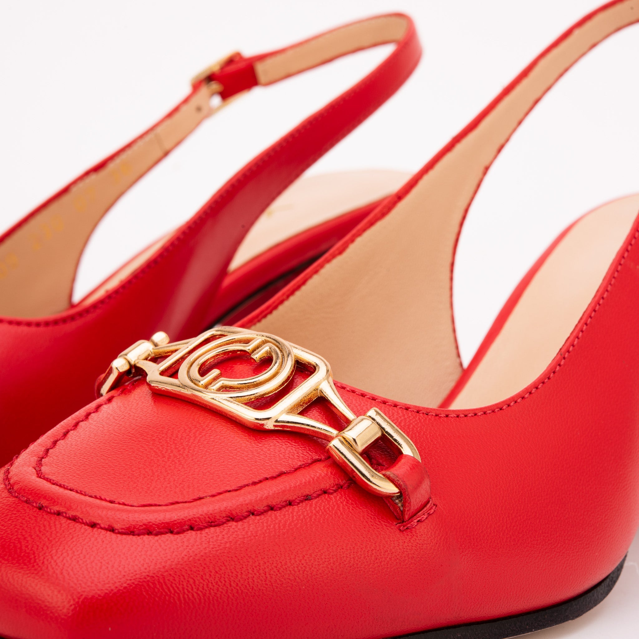 The Potomac Red Leather Slingback Women Sandal
