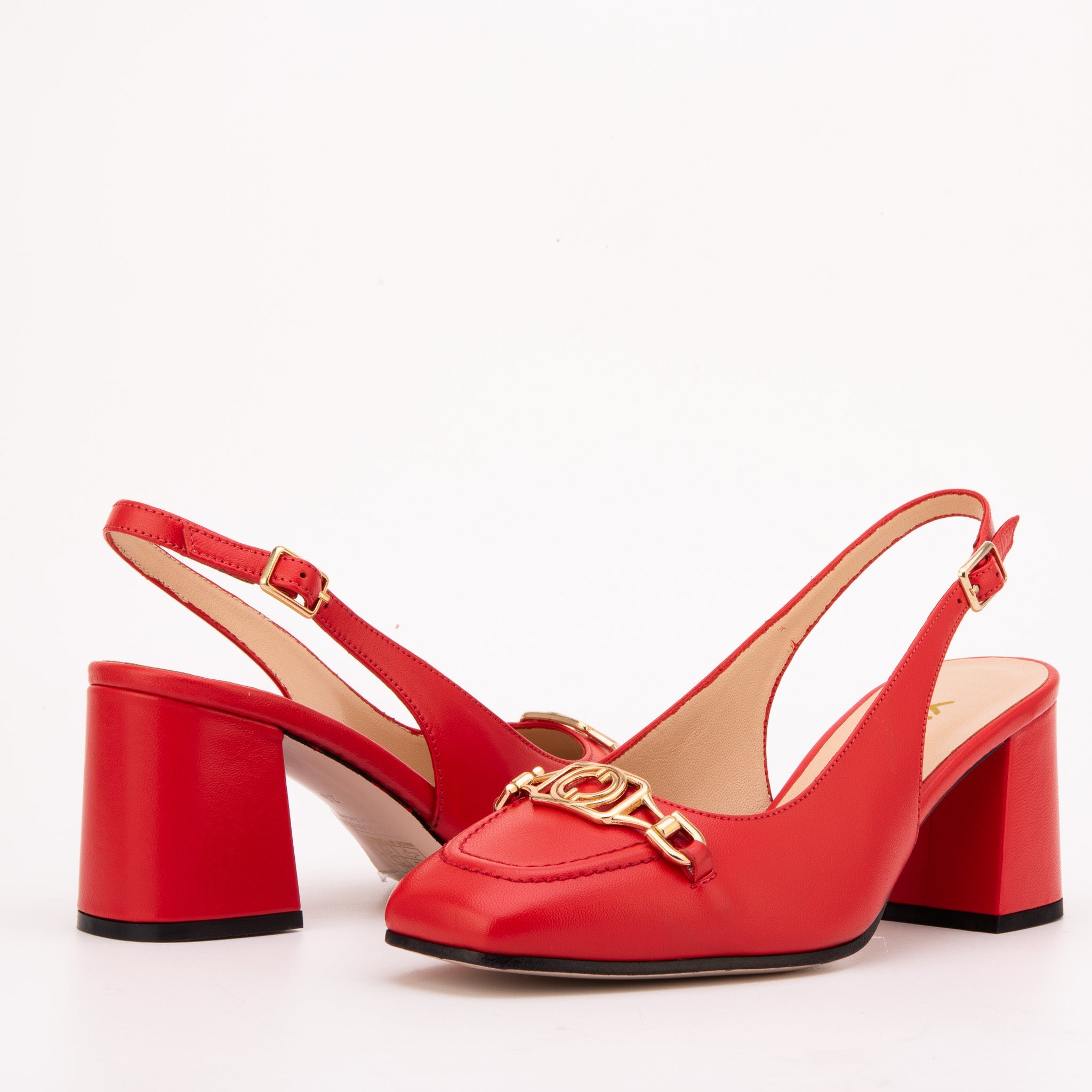 The Potomac Red Leather Slingback Women Sandal
