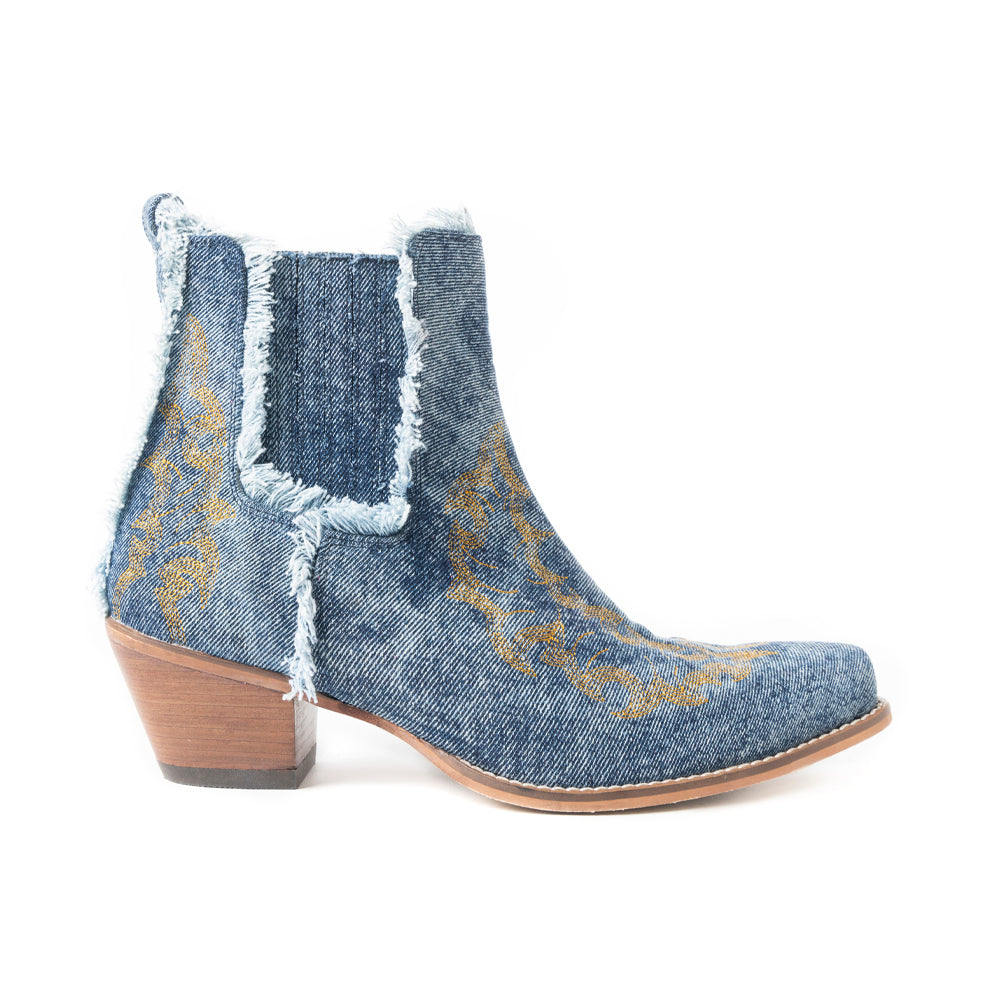 Dearling Ranch Booties In Denim Blue