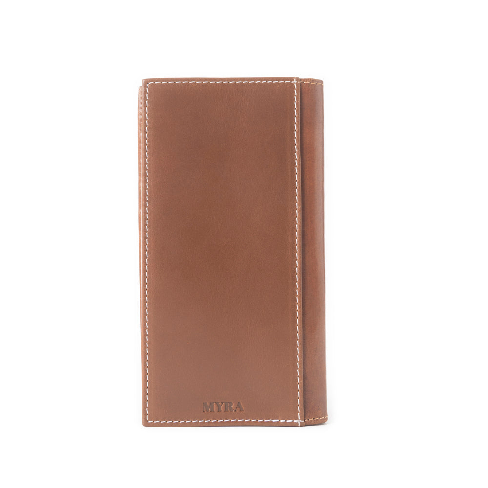 Crest Ridge Handtooled Leather Wallet in Copper Tan