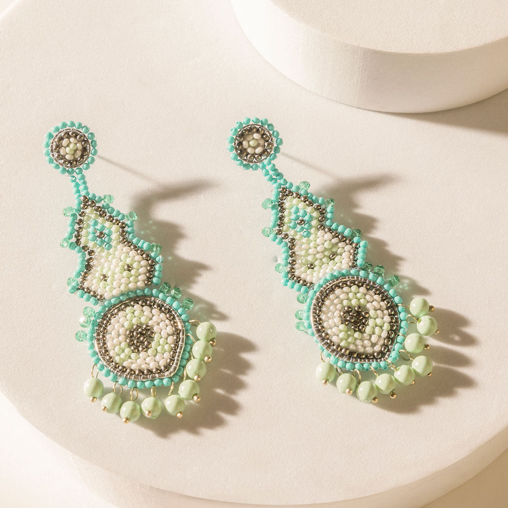 Elara Oasis Earrings in Sage Turquoise