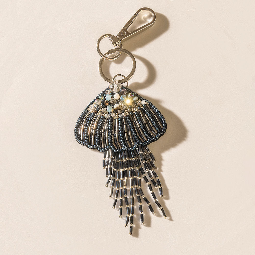 Moon Jelly Keychain in Midnight Blue