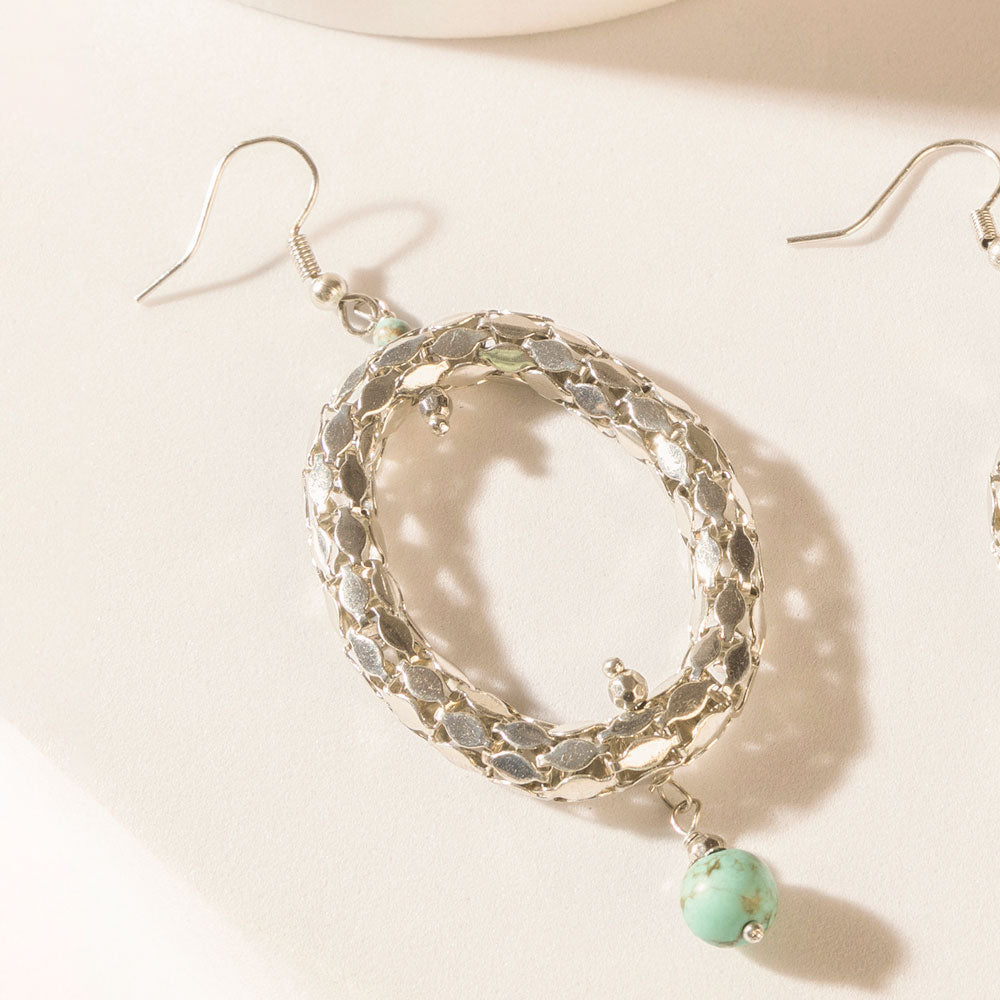 Myra Looping Lariat Earrings in Starry Silver