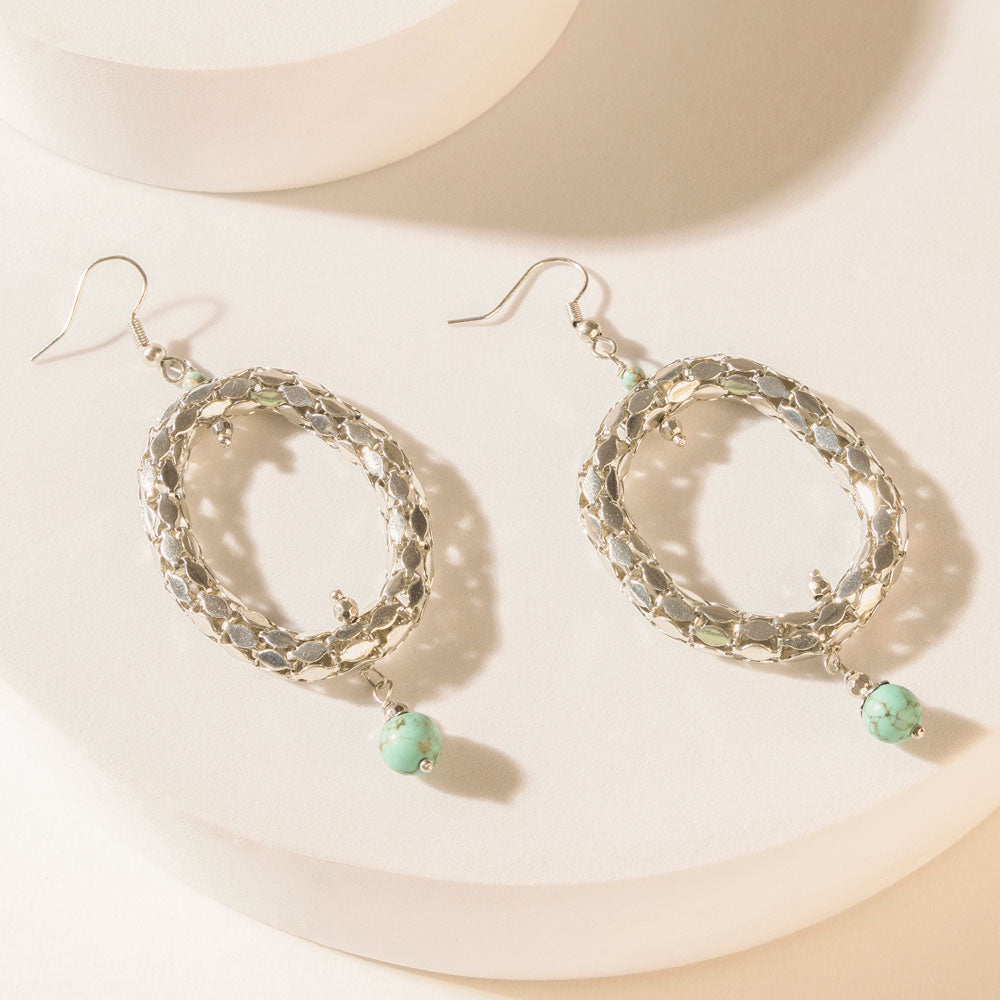 Myra Looping Lariat Earrings in Starry Silver