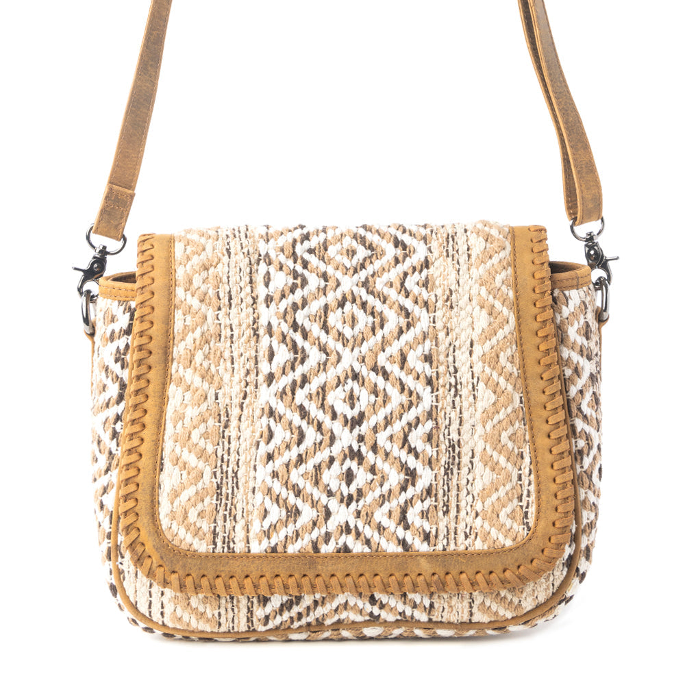 Myra Moonlace Range Woven Shoulder Bag in Mojave Beige