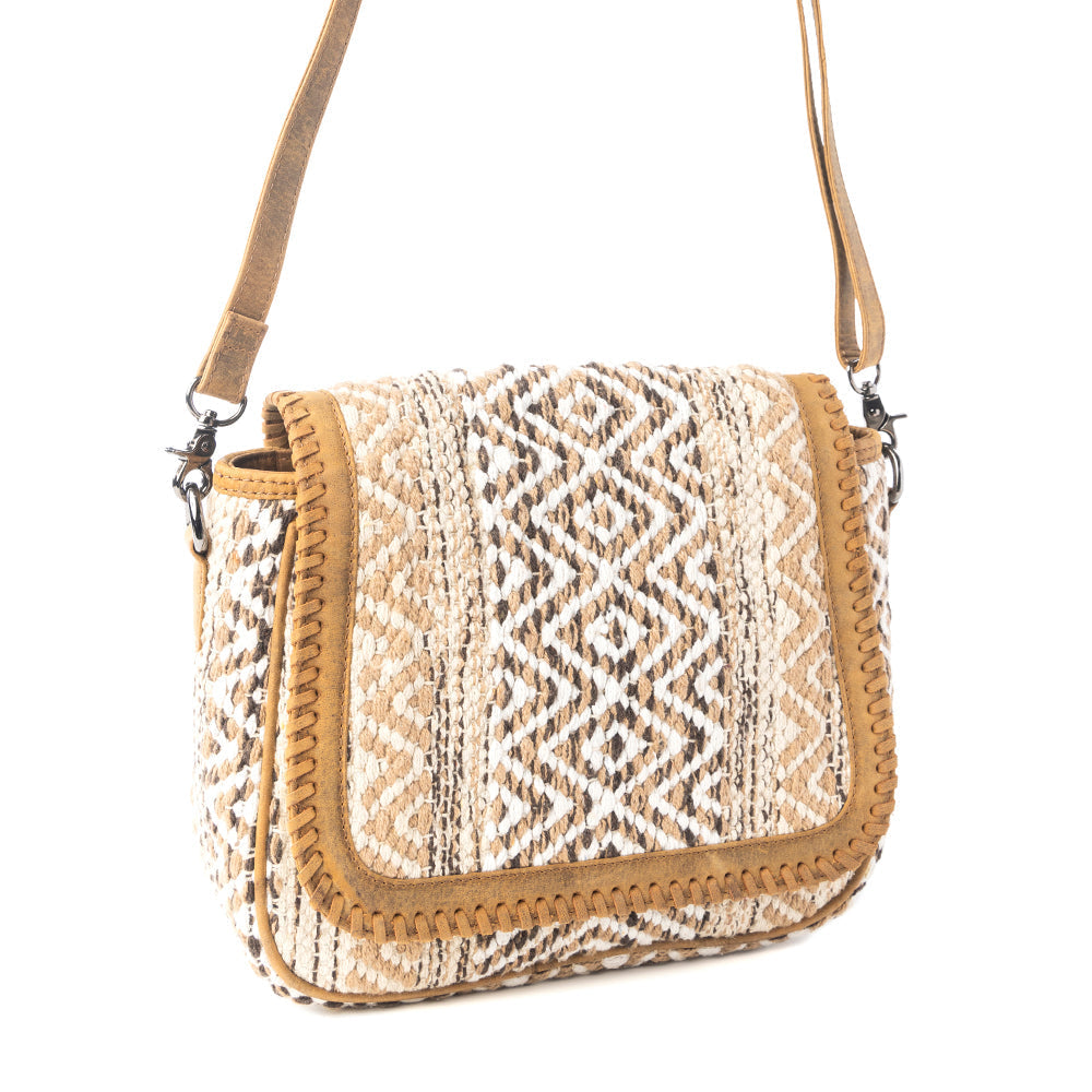 Myra Moonlace Range Woven Shoulder Bag in Mojave Beige