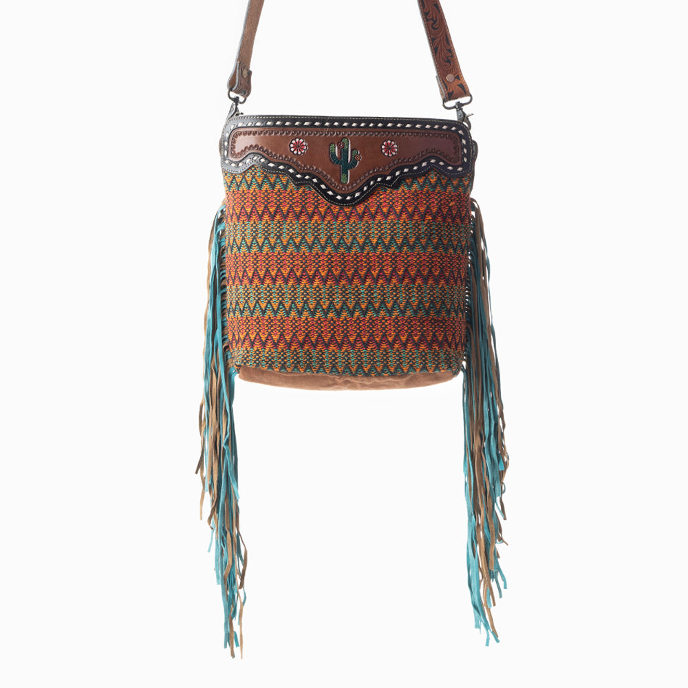 Accenting Hues Hand-Tooled Bag