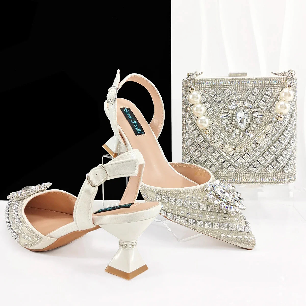 Edleess Fashion Bridal Hot Matching Women Shoe and Bag Set HFG11