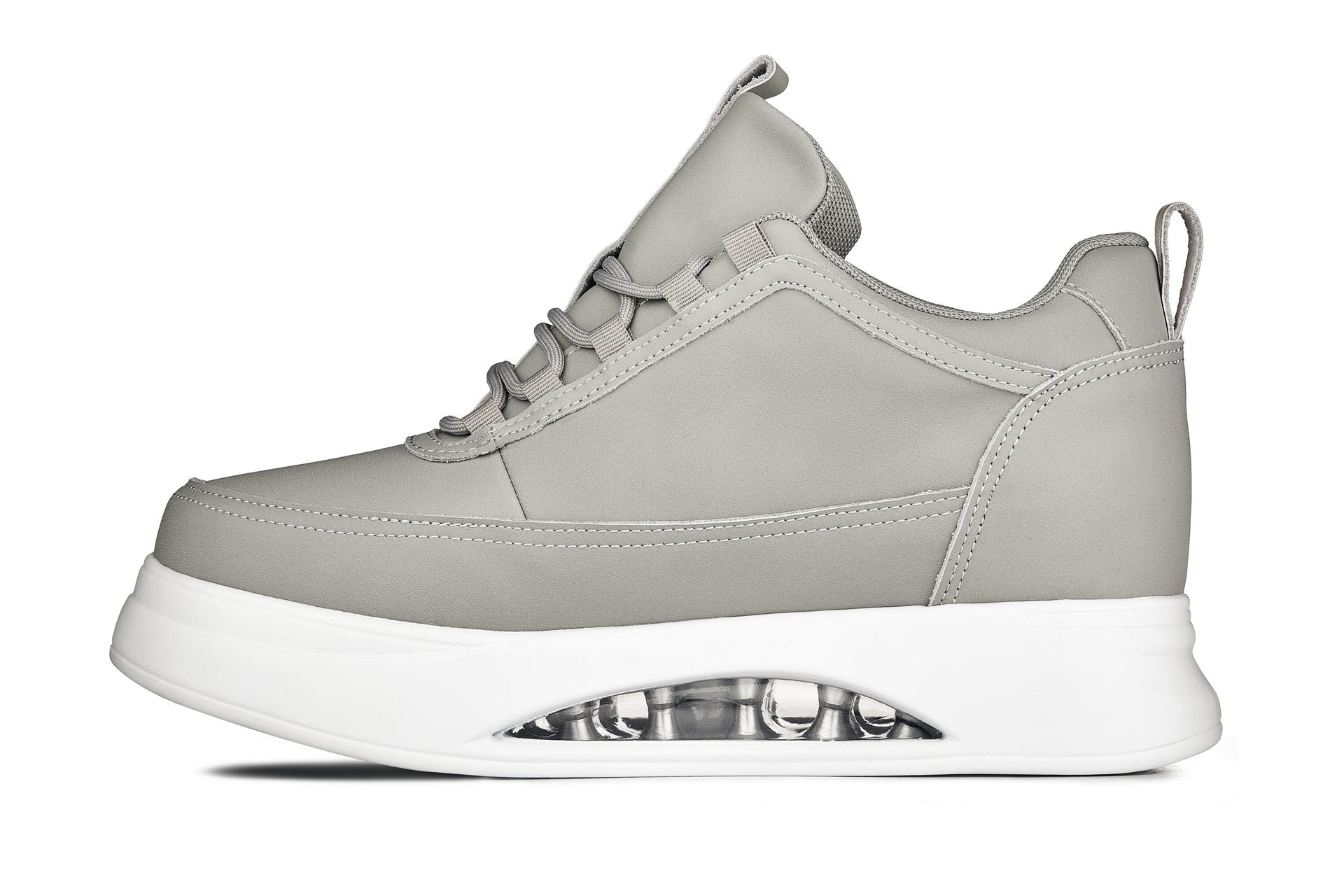 CALTO - S4927 - 3.2 Inches Taller (Dove Grey/White Sole) - Chunky Elevated Platform Sneakers