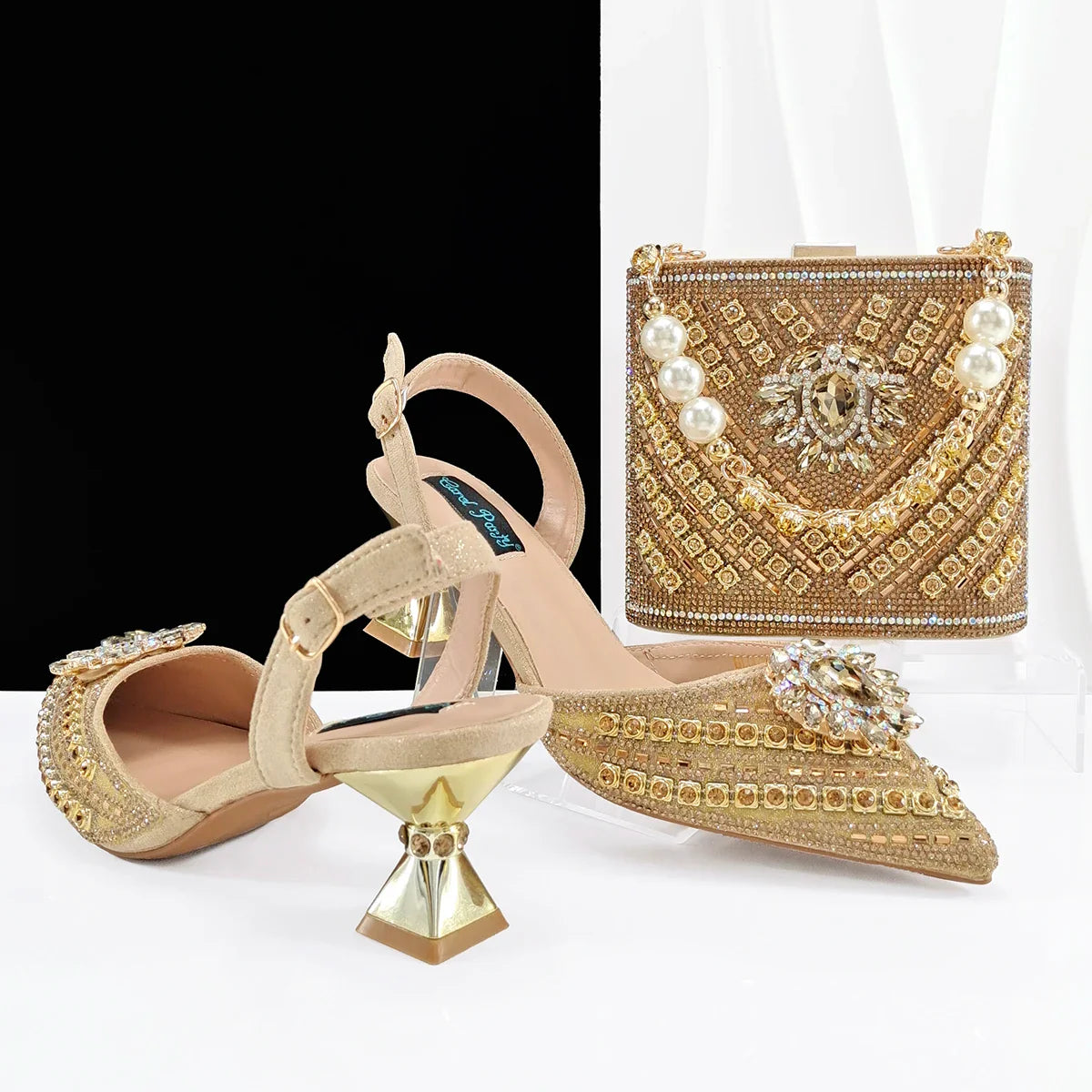 Edleess Fashion Bridal Hot Matching Women Shoe and Bag Set HFG11