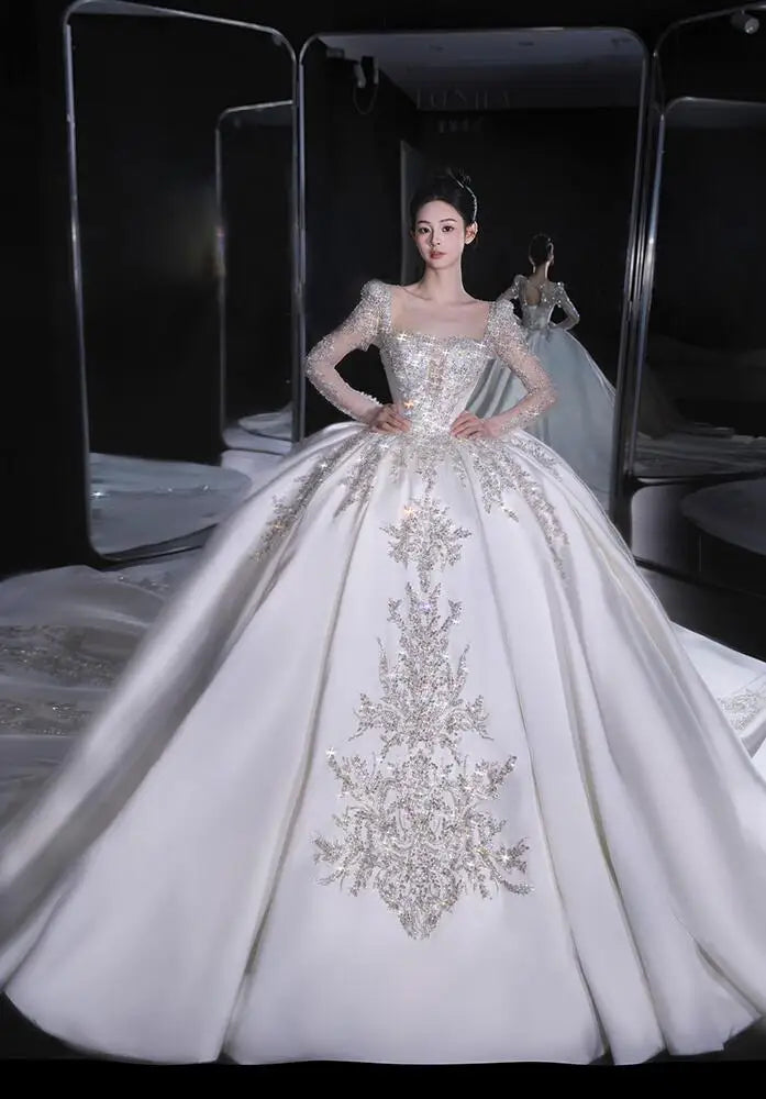 Luxurious Satin Wedding Dress EDW321