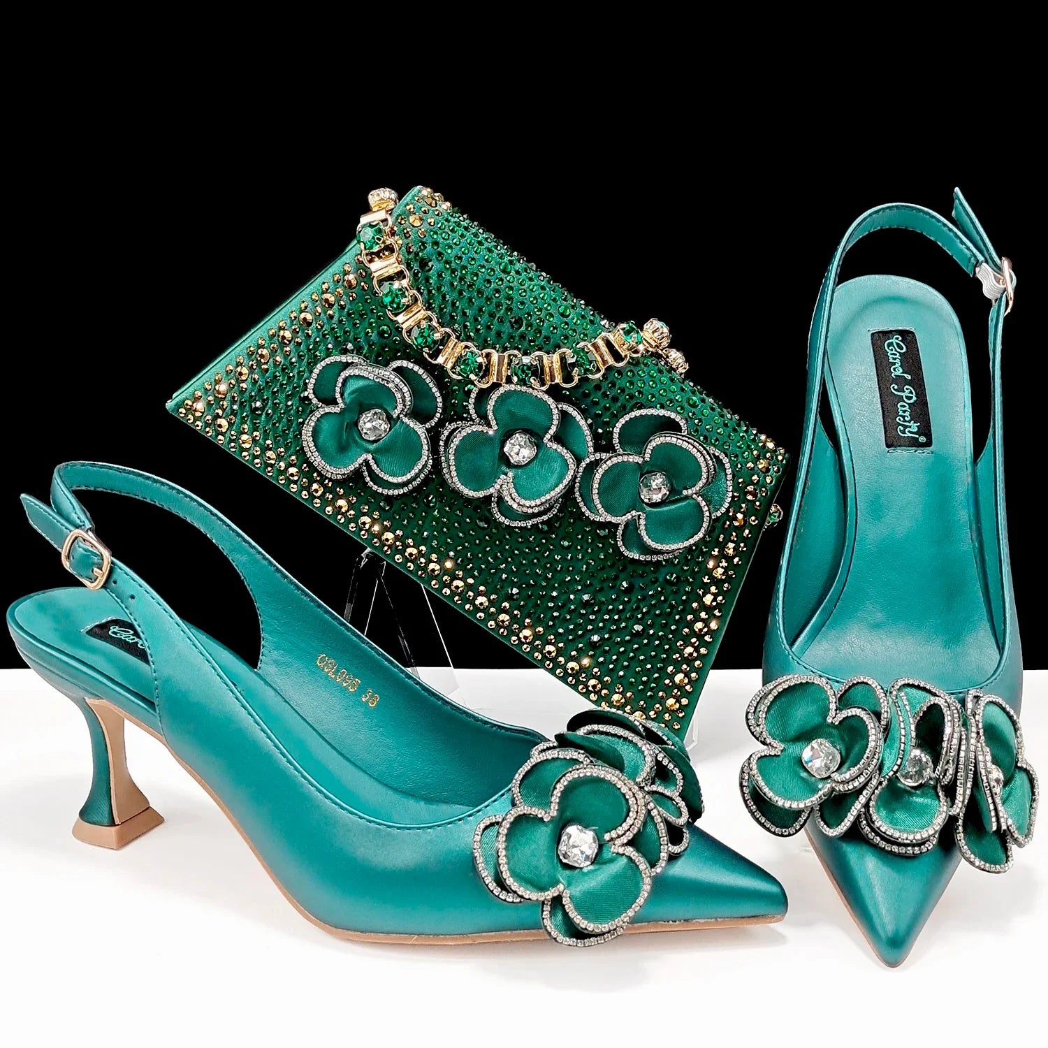 Edleess Fashion Bridal Italian Design Shoes With Matching Set ED103