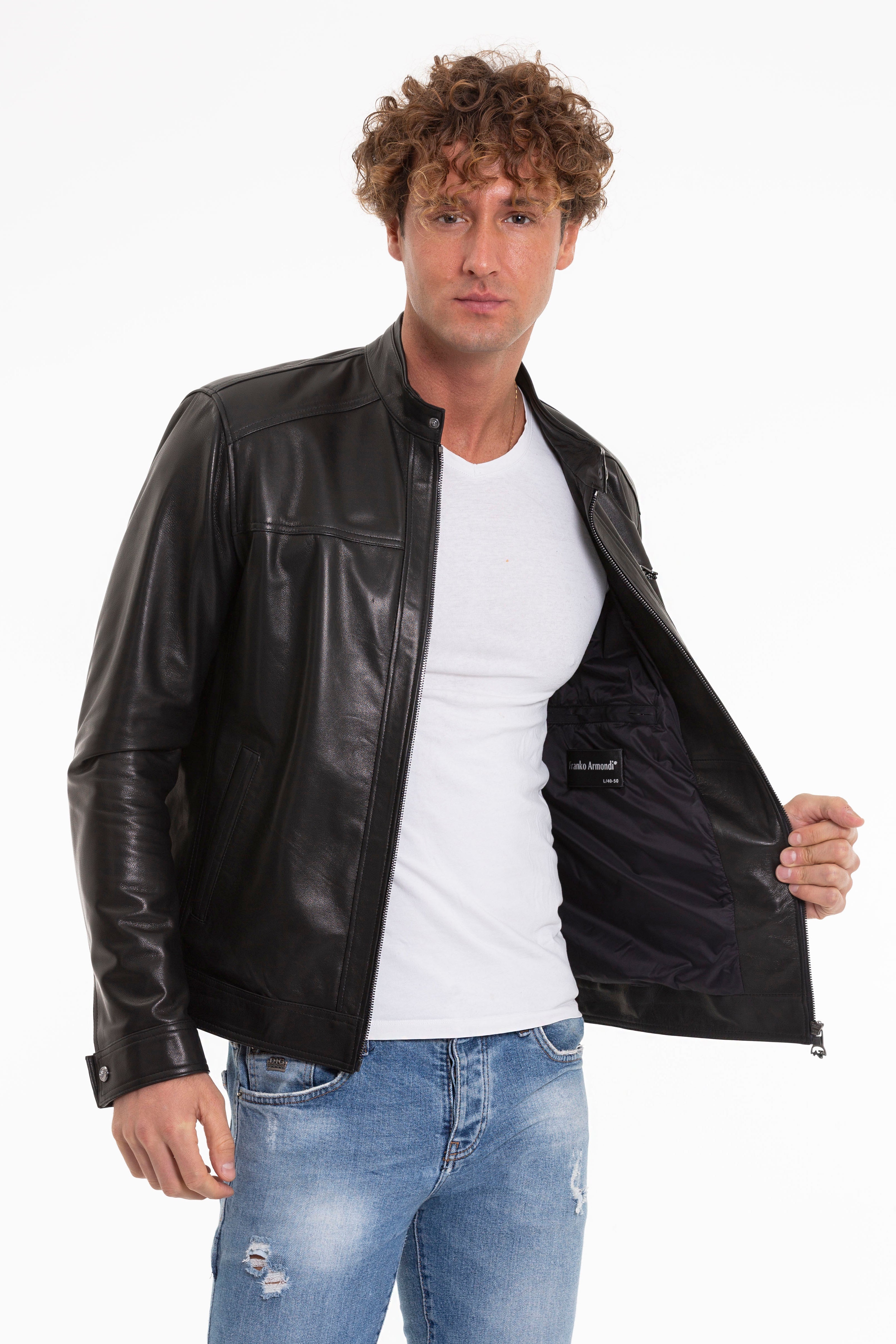 The Poleo Black Leather Men Jacket
