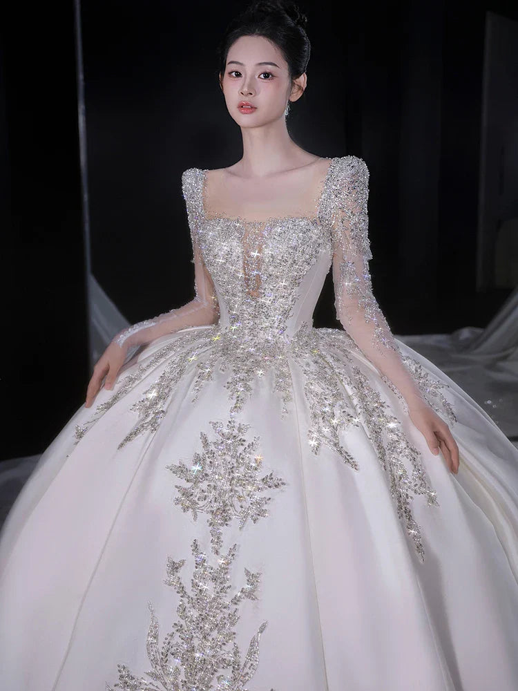 Luxurious Satin Wedding Dress EDW321