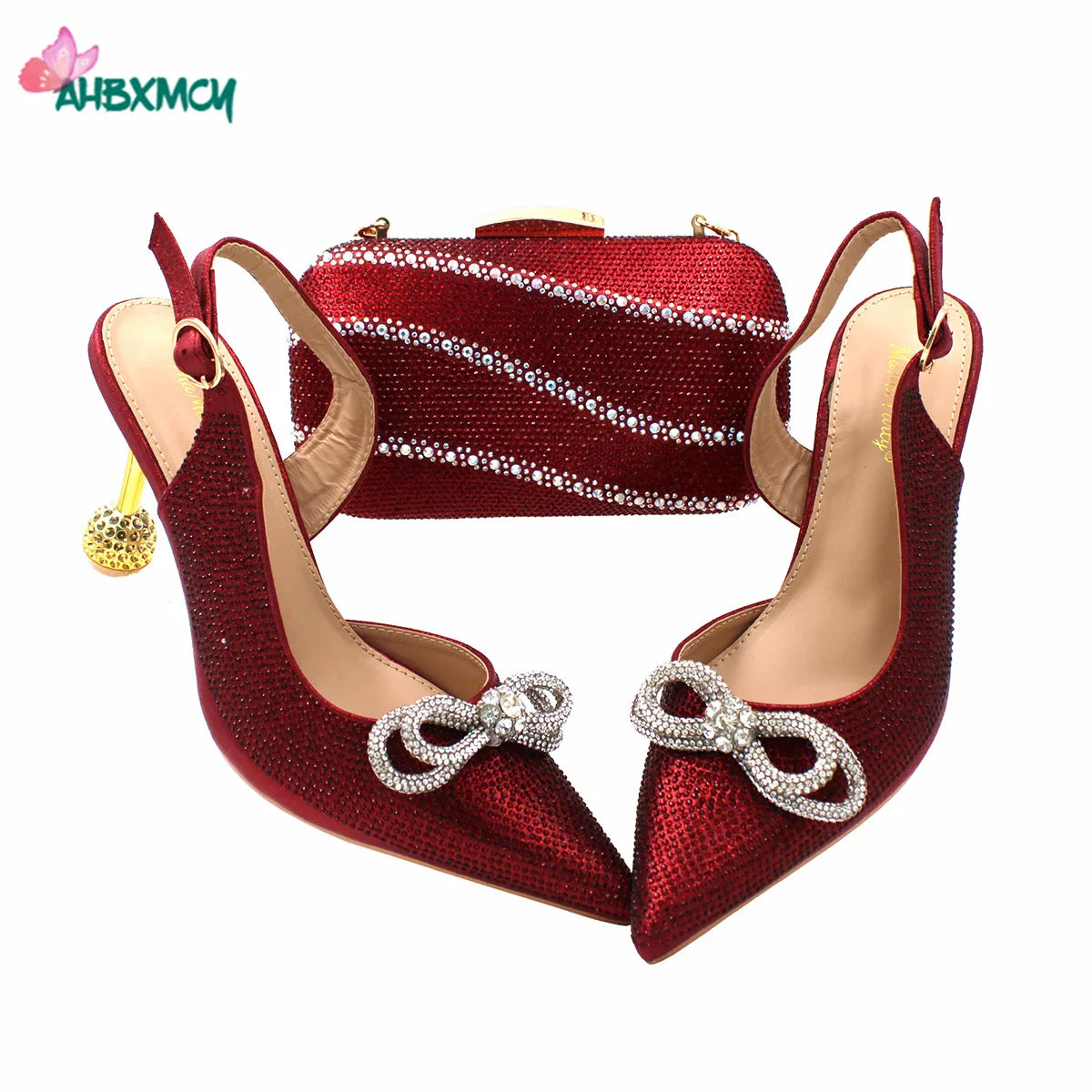 Edleess Fashion Bridal HighQuality Ladies Sandal Shoes Matching Bag Set