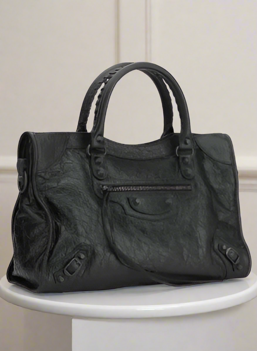 Balenciaga Le City Medium Shoulder Bag Lambskin Leather