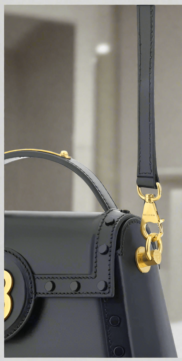 BALMAIN BLACK LEATHER B-BUZZ DYNASTY HANDBAG PARIS