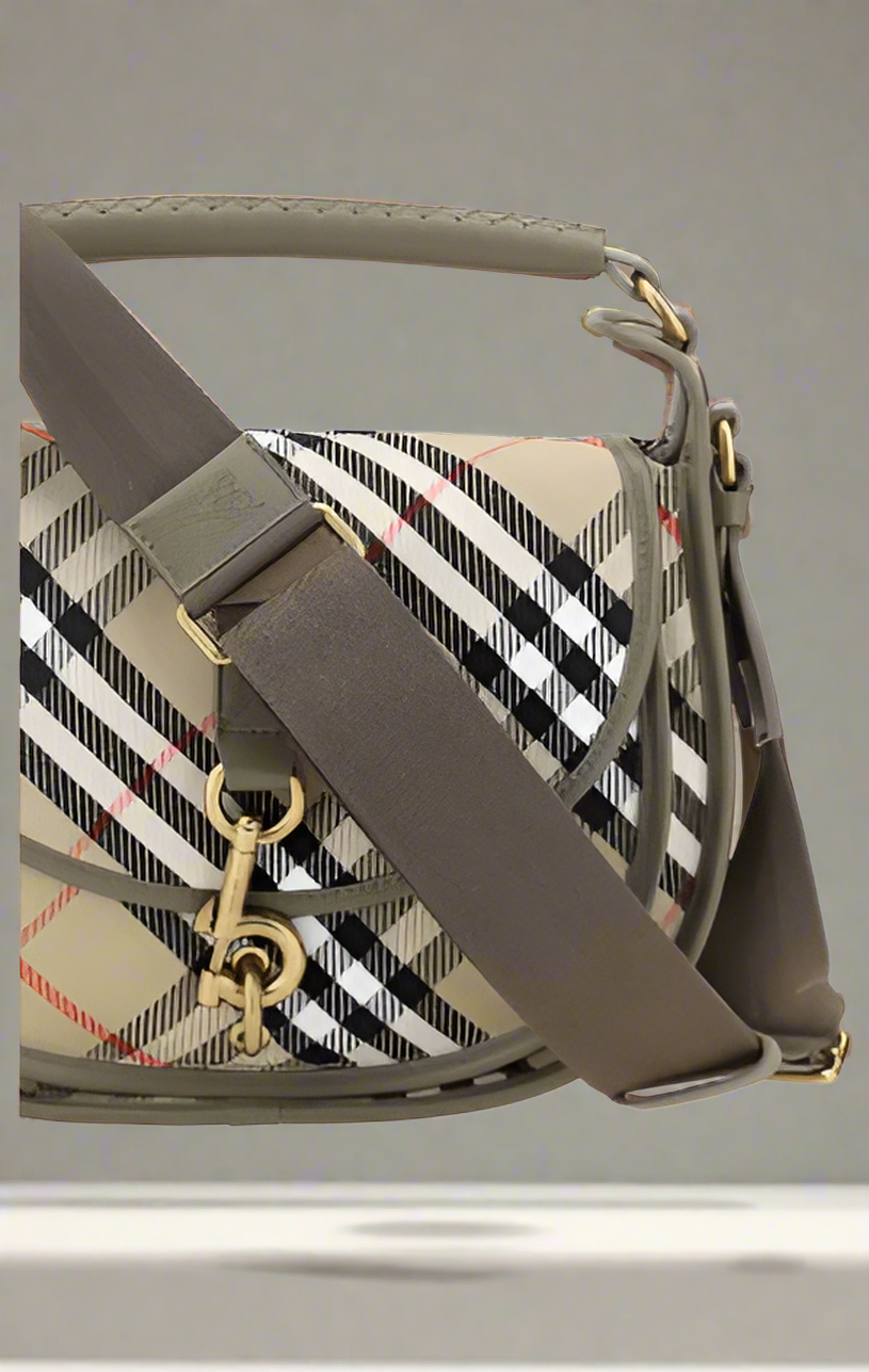 Burberry Clip Small Messenger Handbag Genuine Leather