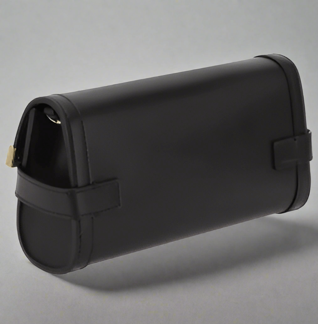 Balmain B-Buzz Pouch Bag Leather Black Removable Chain Strap