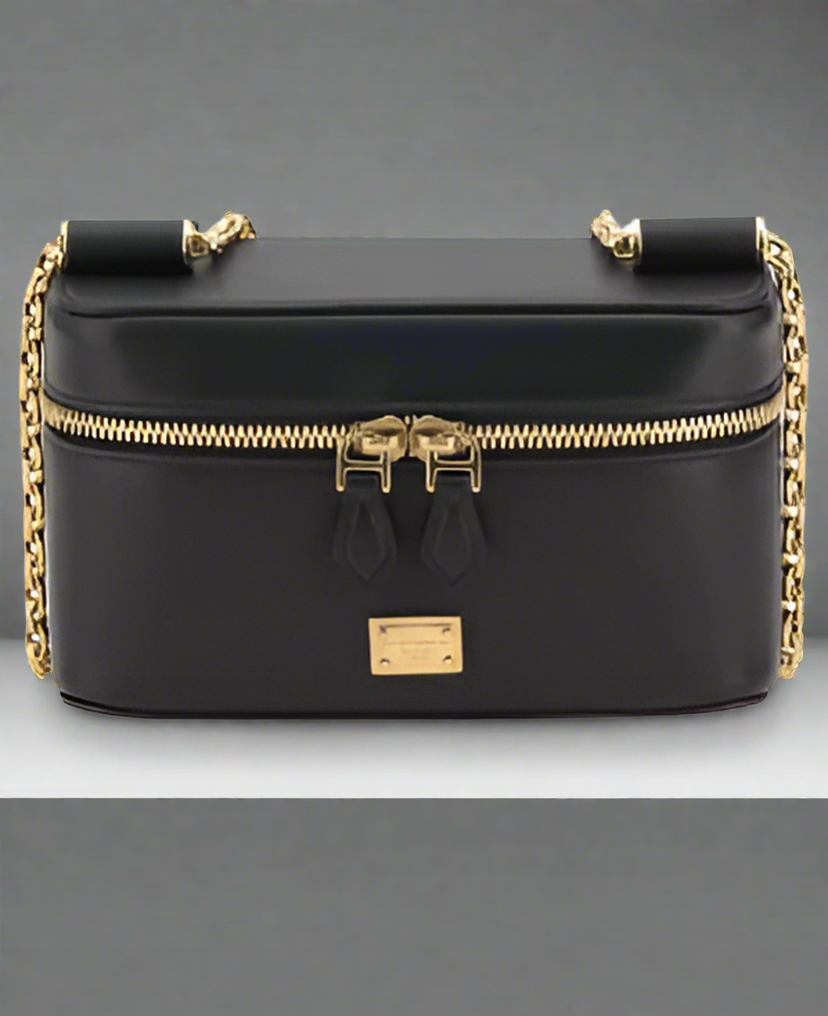 Dolce And Gabbana Sicily Shoulder Bag Leather Black