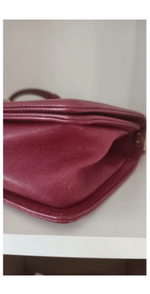 CHANEL RED LEATHER PRELOVED LAMBSKIN DOUBLE GOLD CHAIN MEDIUM SHOULDER BAG