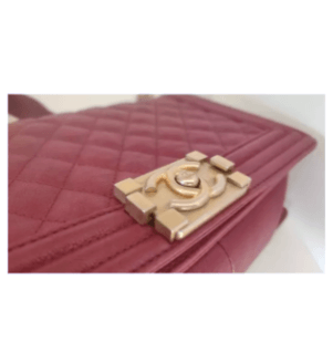 CHANEL RED LEATHER PRELOVED LAMBSKIN DOUBLE GOLD CHAIN MEDIUM SHOULDER BAG