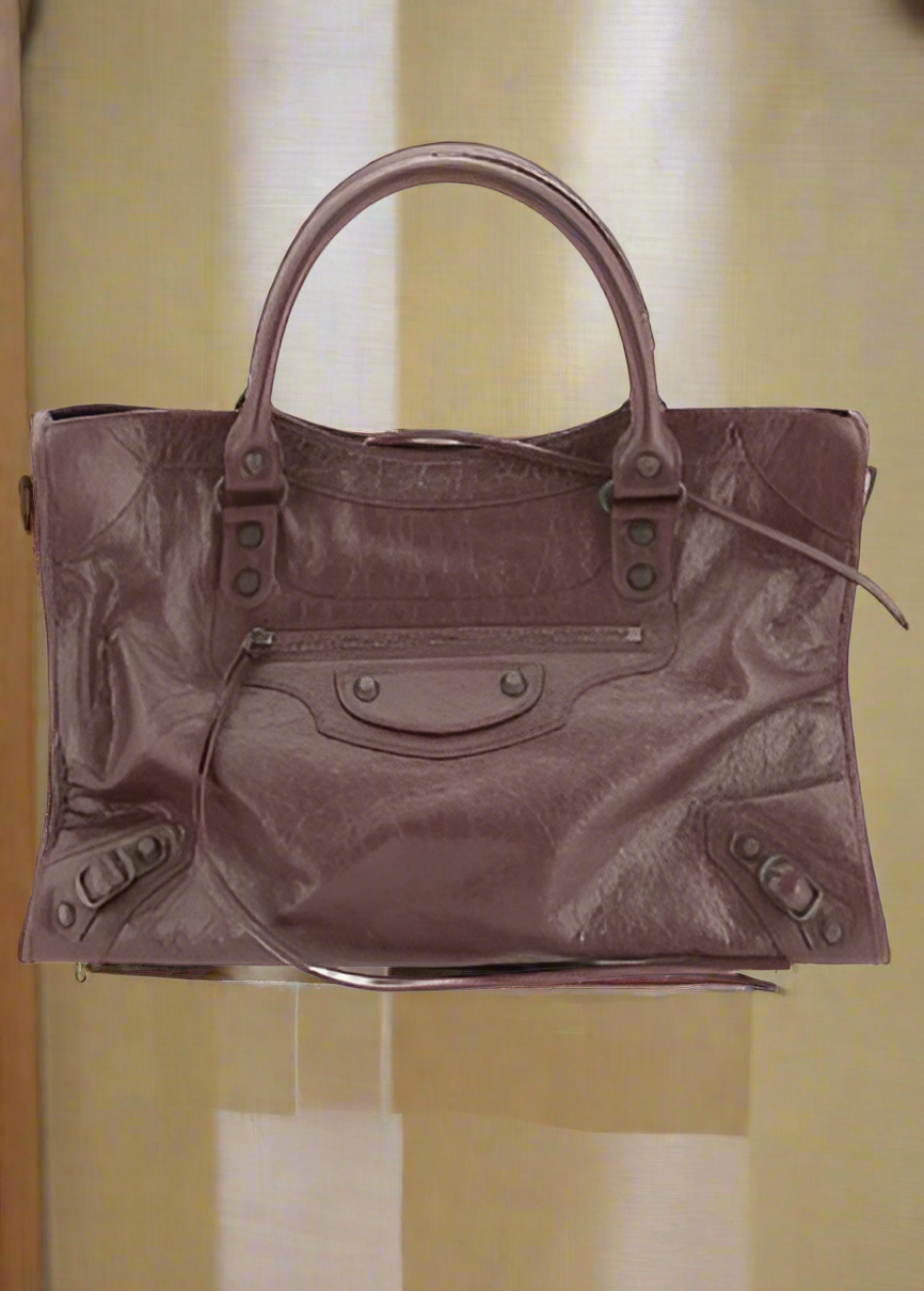 Balenciaga Le City Medium Shoulder Bag Lambskin Leather