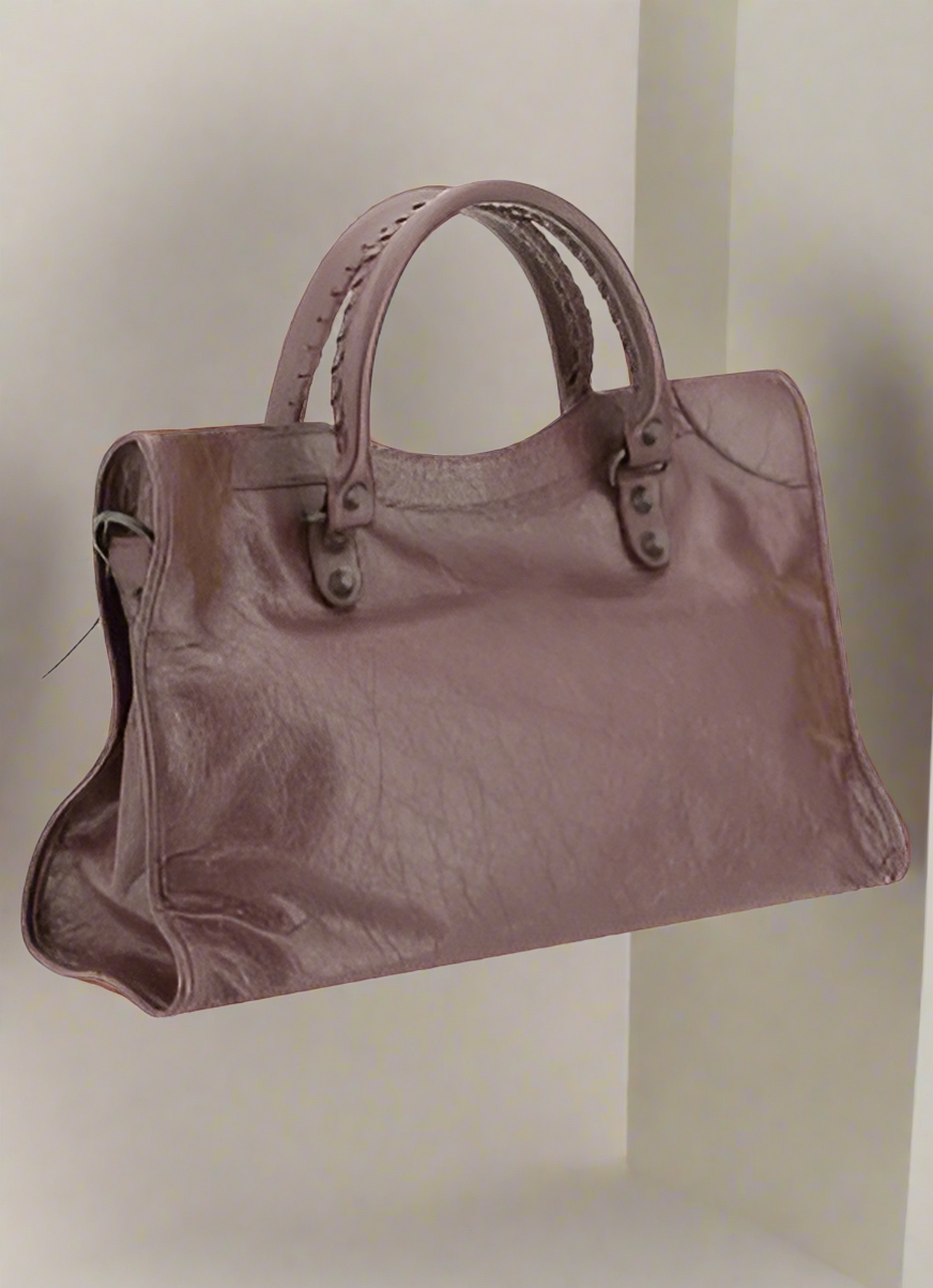 Balenciaga Le City Medium Shoulder Bag Lambskin Leather