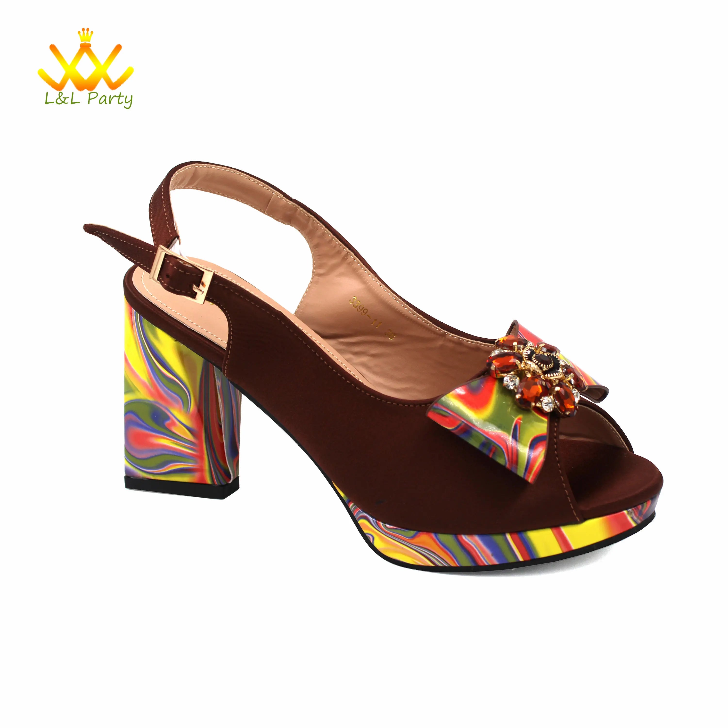 Edleess Fashion Bridal Italian Design Shoes Matching Bag Set BGT543