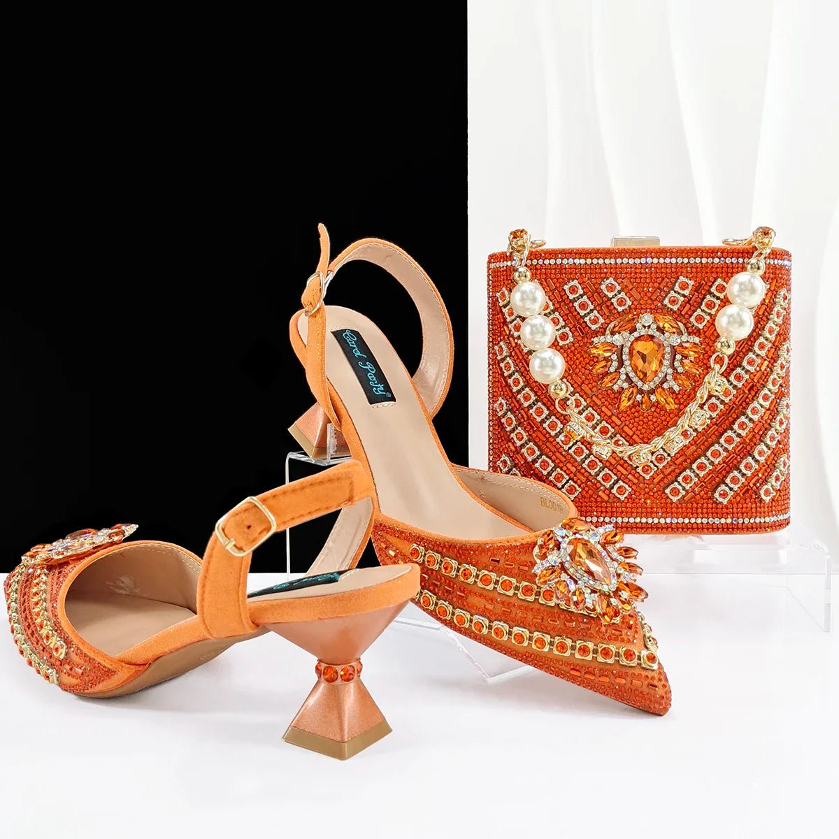 Edleess Fashion Bridal Hot Matching Women Shoe and Bag Set HFG11