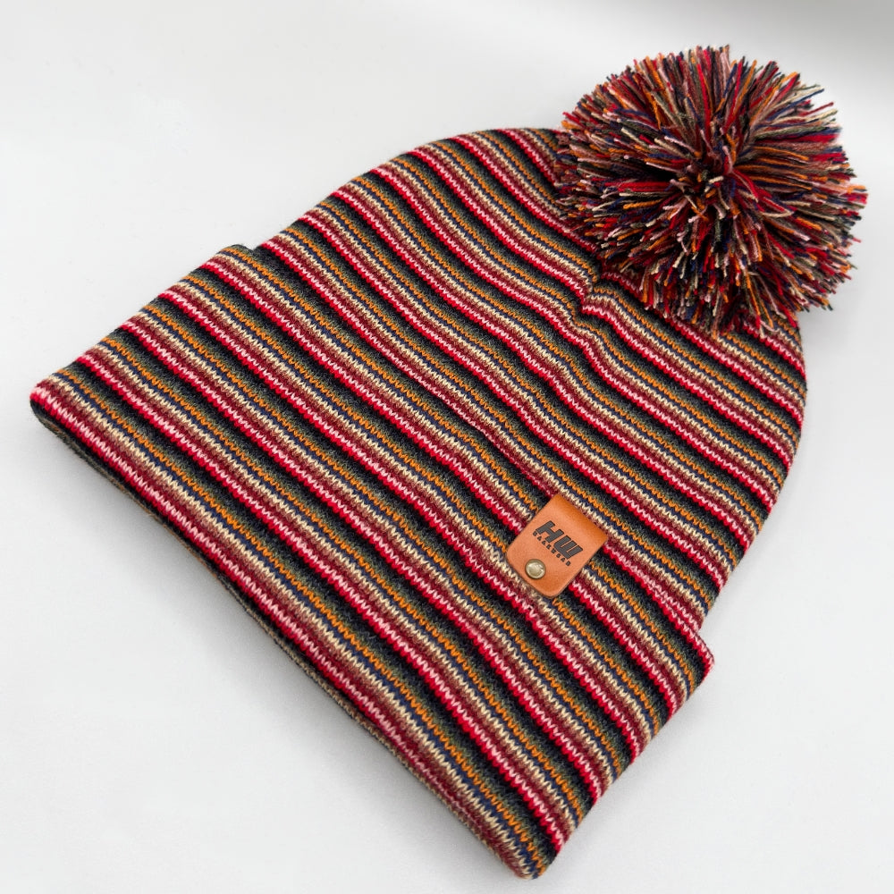 Haakwear – Traditional Pom Pom Beanie Multi Color Knit