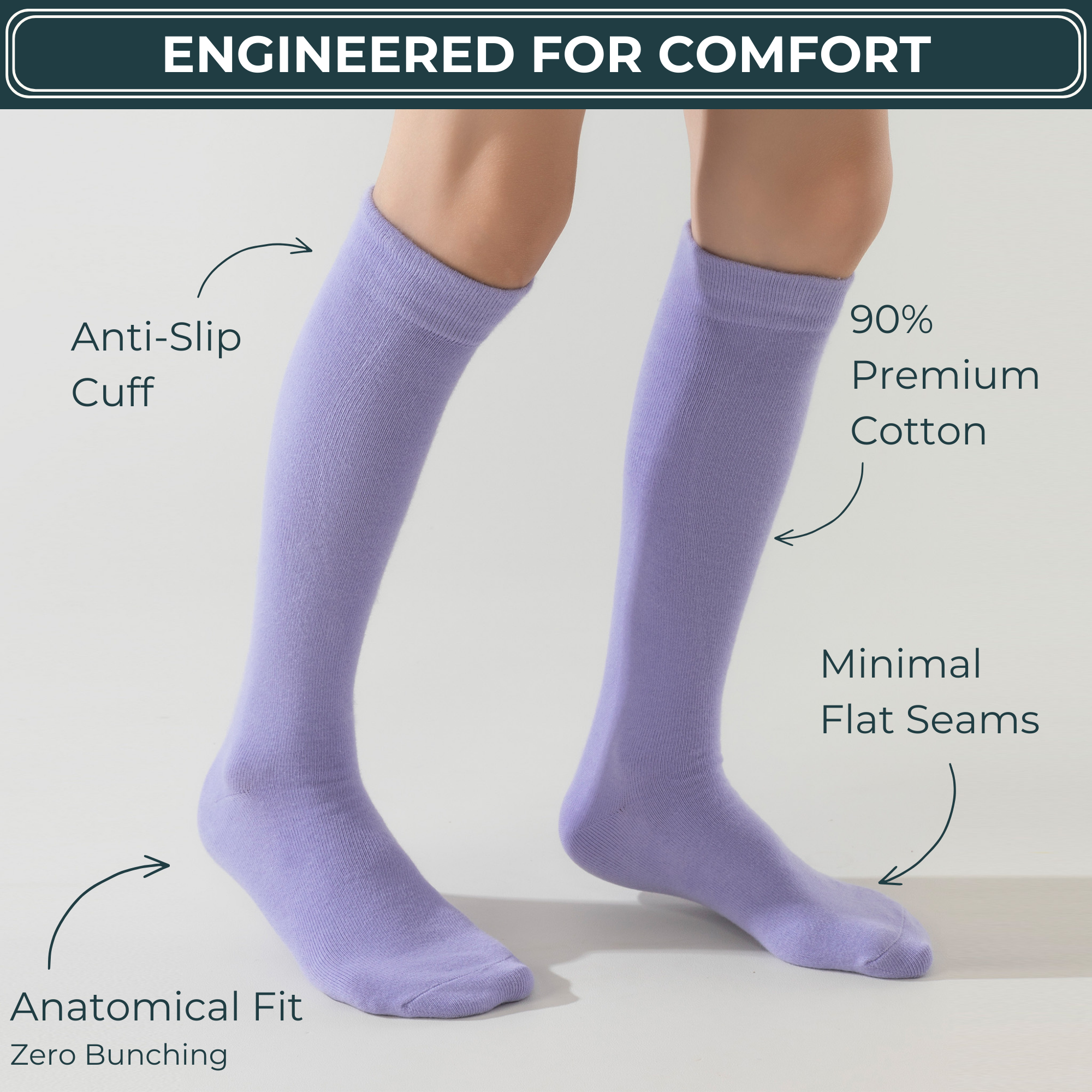 Lairos Premium Solids - Light Purple Socks
