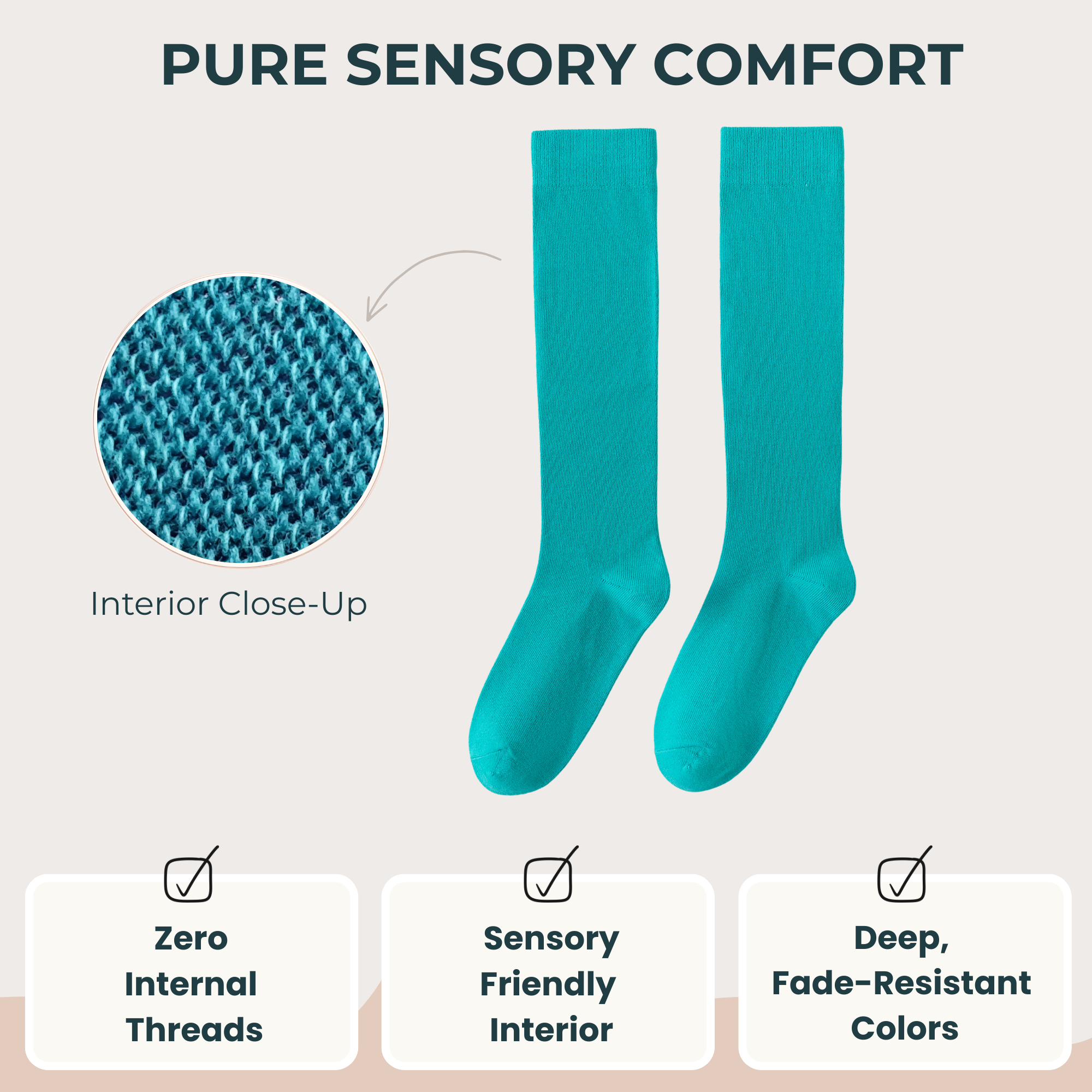 Lairos Premium Solids - Teal Socks