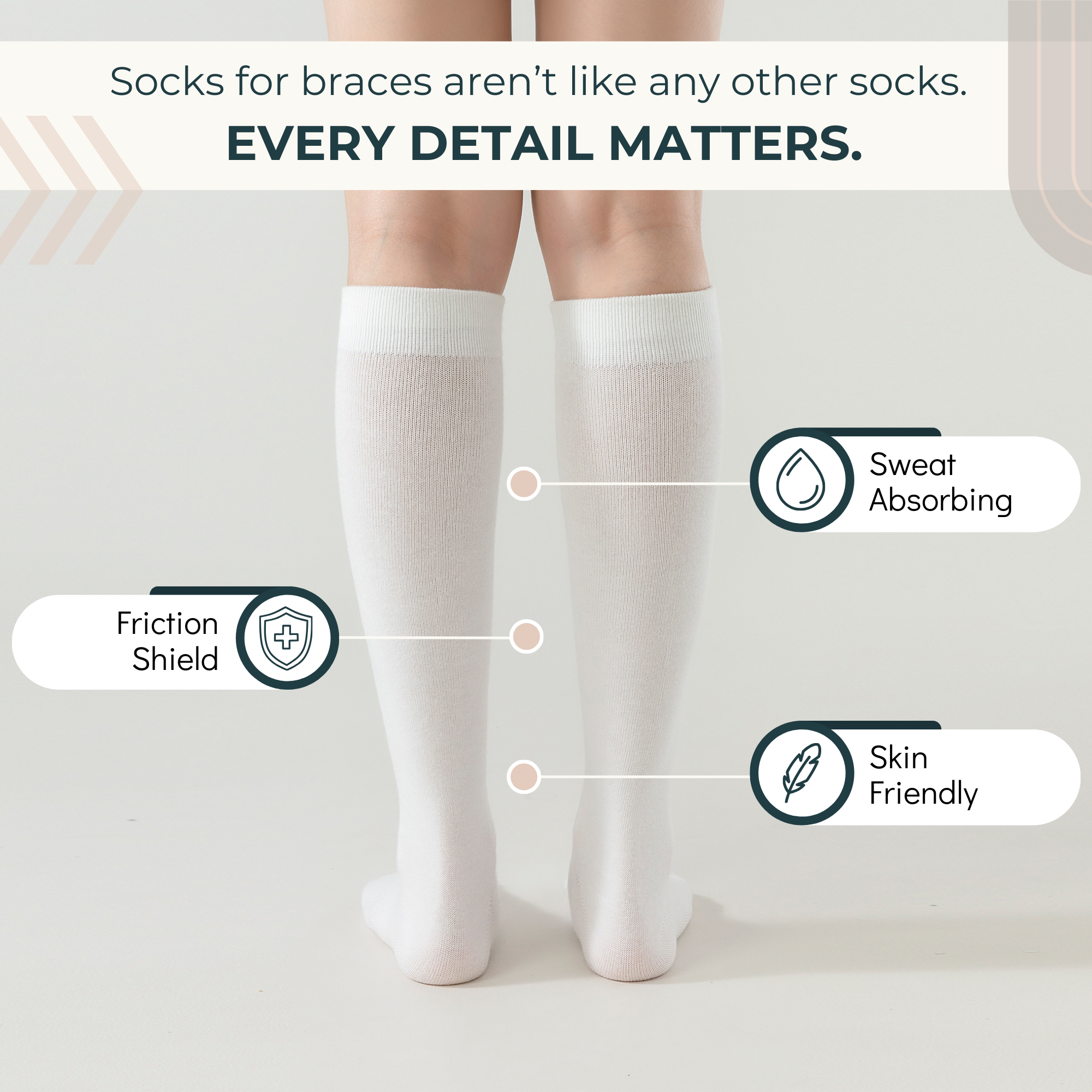 Lairos Premium Solids - Cream White Socks